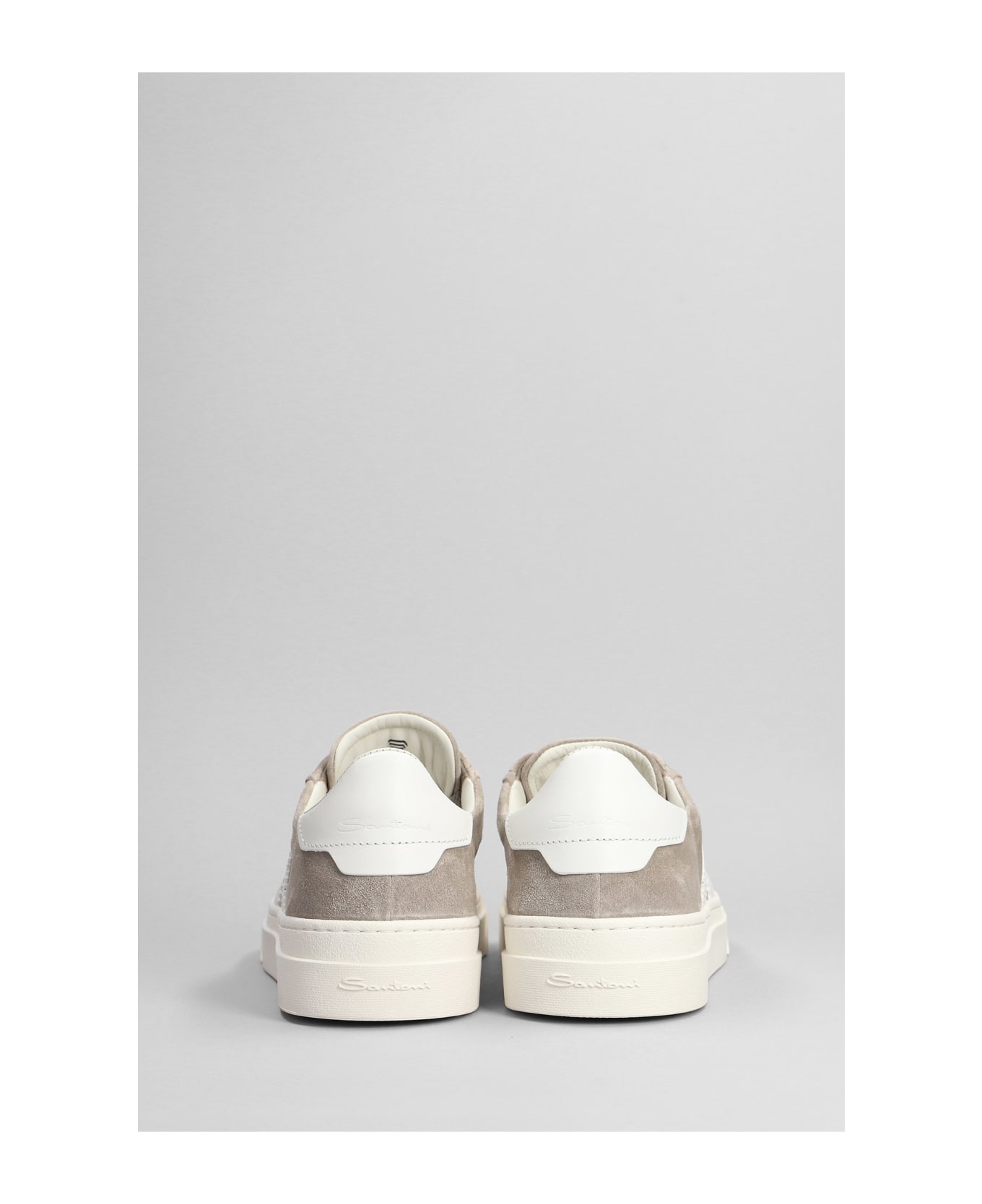 Santoni Dbs1 Sneakers In Taupe Suede - taupe