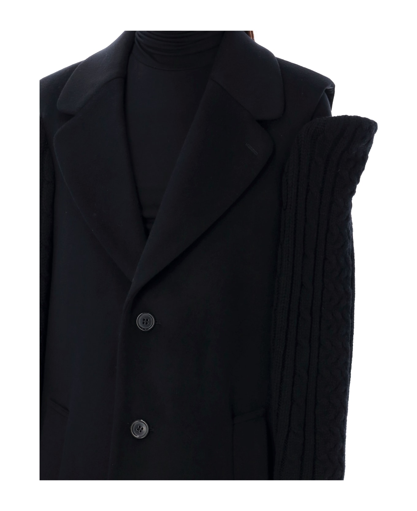 Noir Kei Ninomiya Coat Wool - BLACK