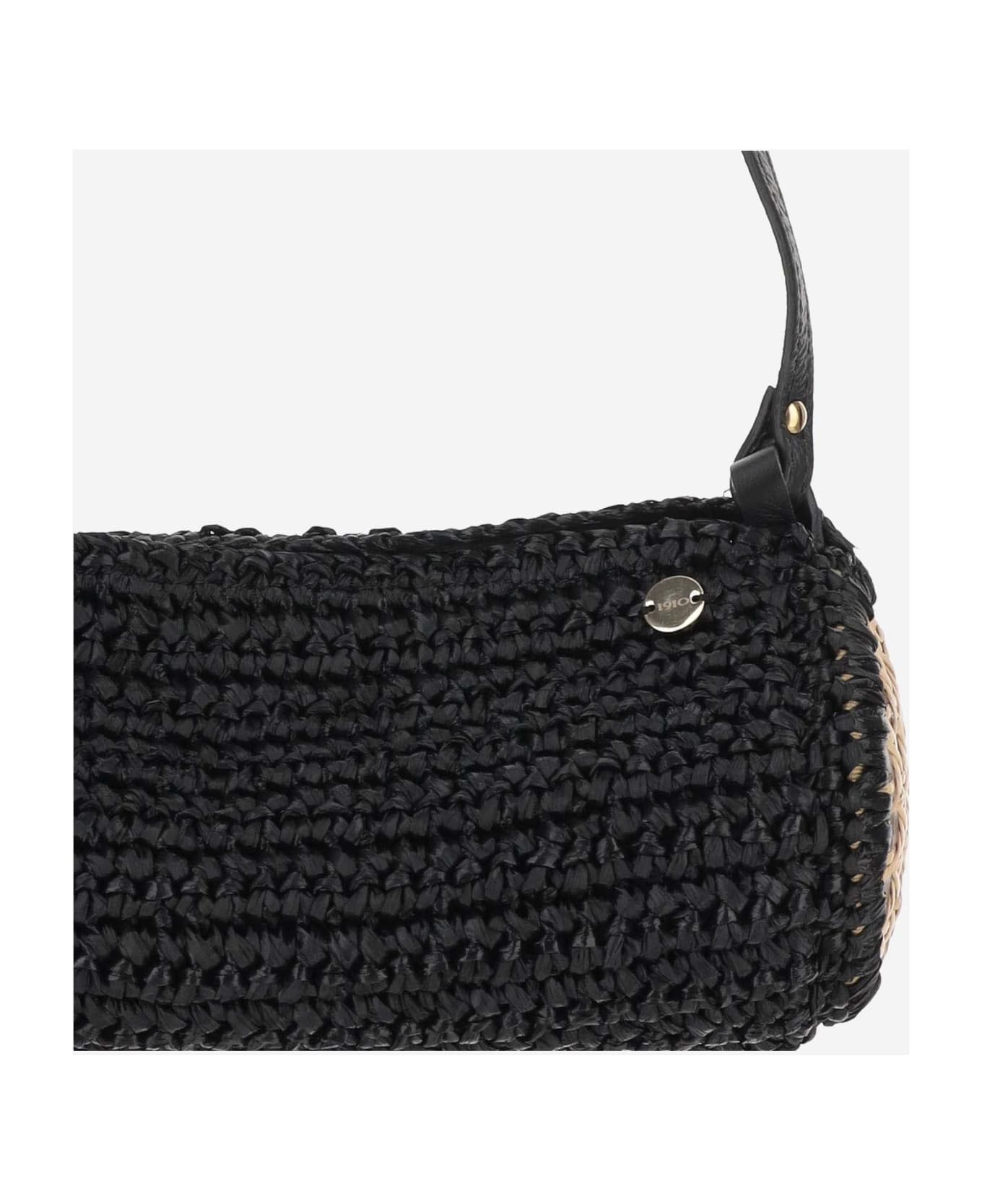 Filippo Catarzi Viscose And Straw Blend Bag - Black