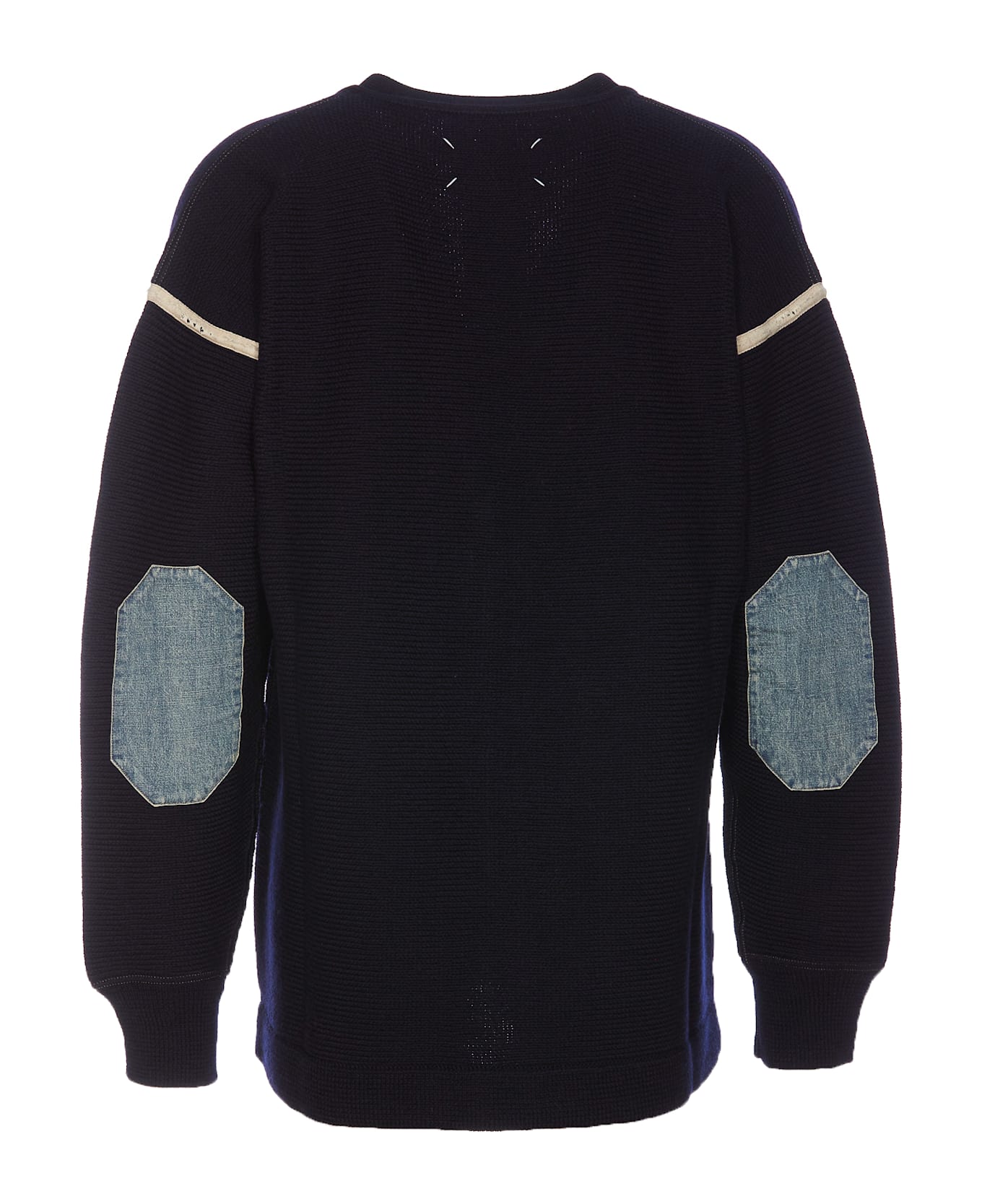 Maison Margiela Elbow Patch Cardigan - BLUE