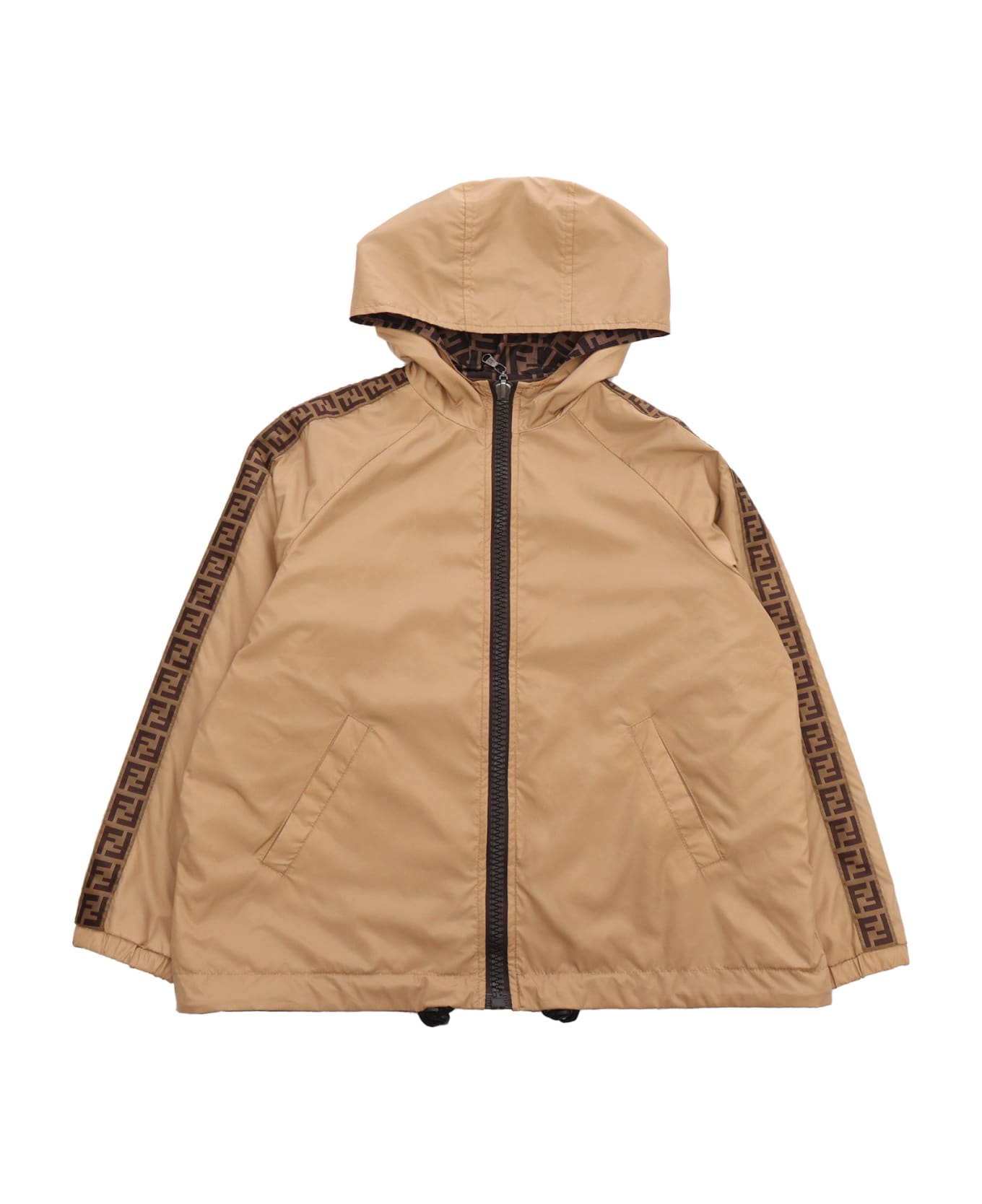 Fendi Unisex K-way Jacket - BEIGE