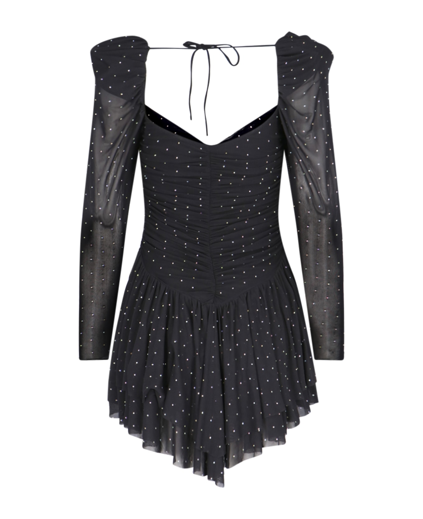 Rotate by Birger Christensen Rhinestone Mini Dress - Black  