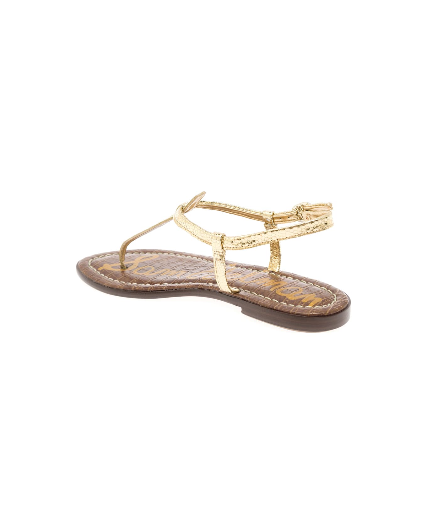 Sam Edelman 'gigi' Gold Thong Sandals In Leather Woman - Metallic サンダル