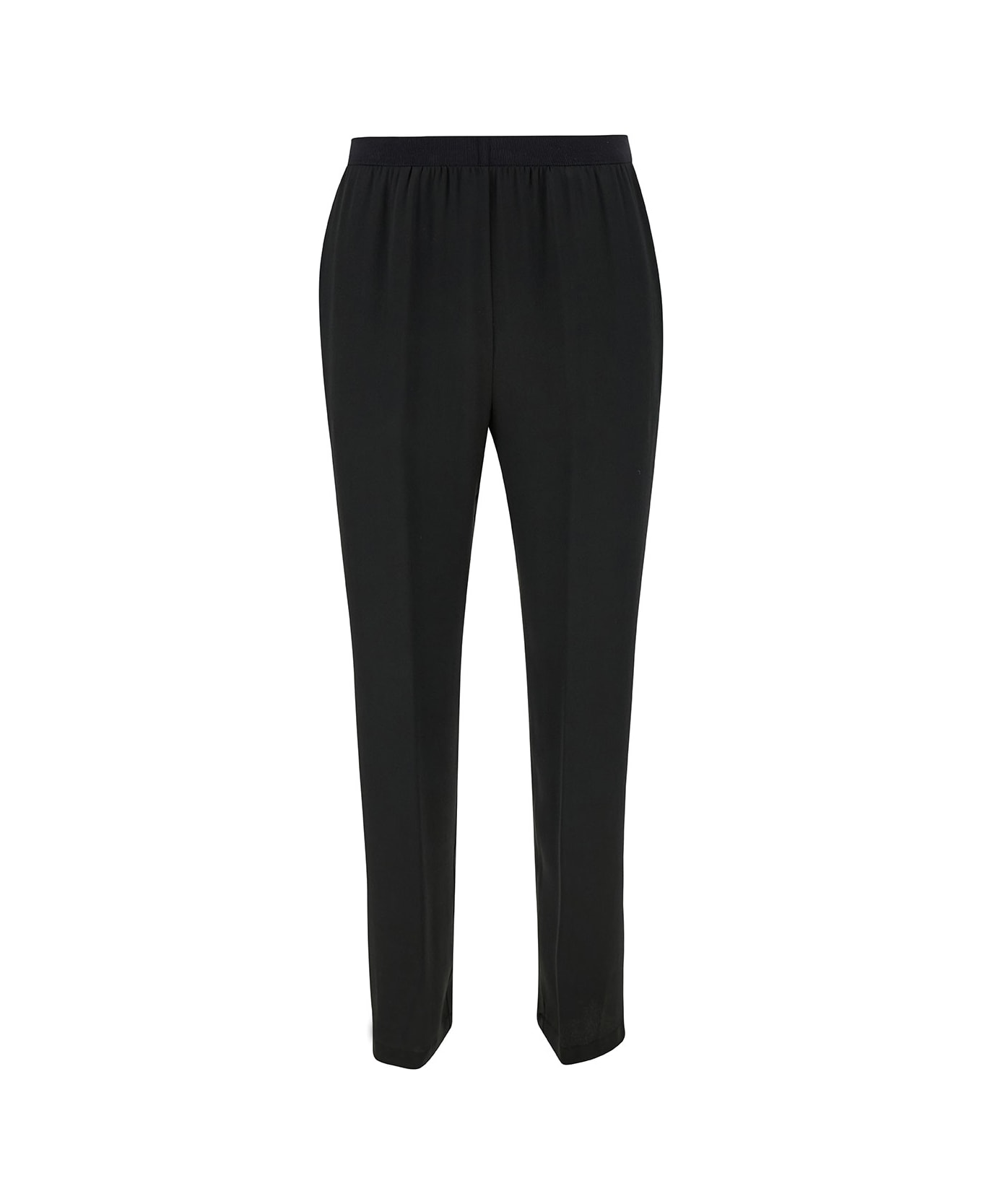 SEMICOUTURE 'philippa' Black Pants With Elastic Waistband In Acetate Blend Woman - Black ボトムス