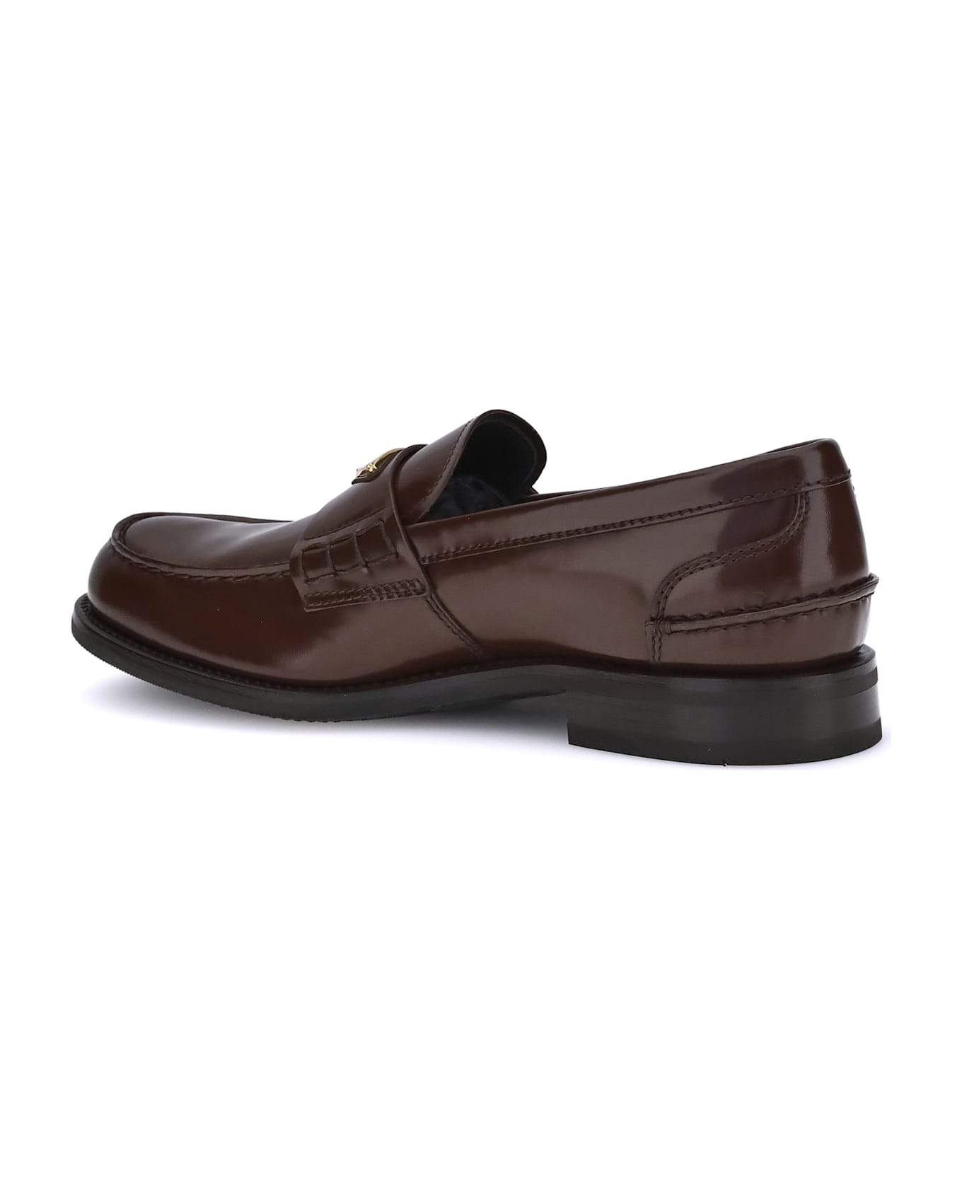 Prada Triangular Plaque Loafers