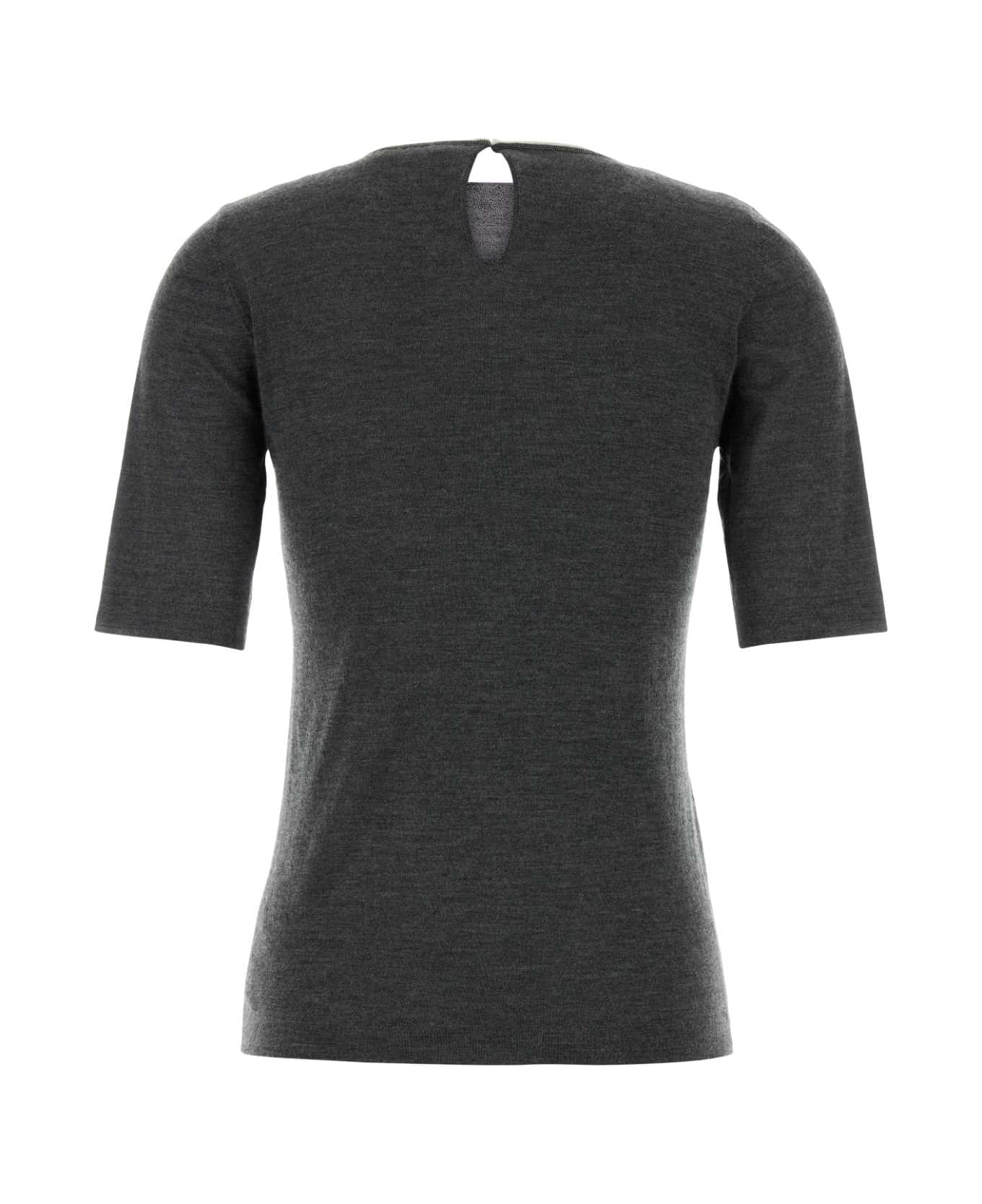 Brunello Cucinelli Dark Grey Cashmere Blend Sweater - C079P