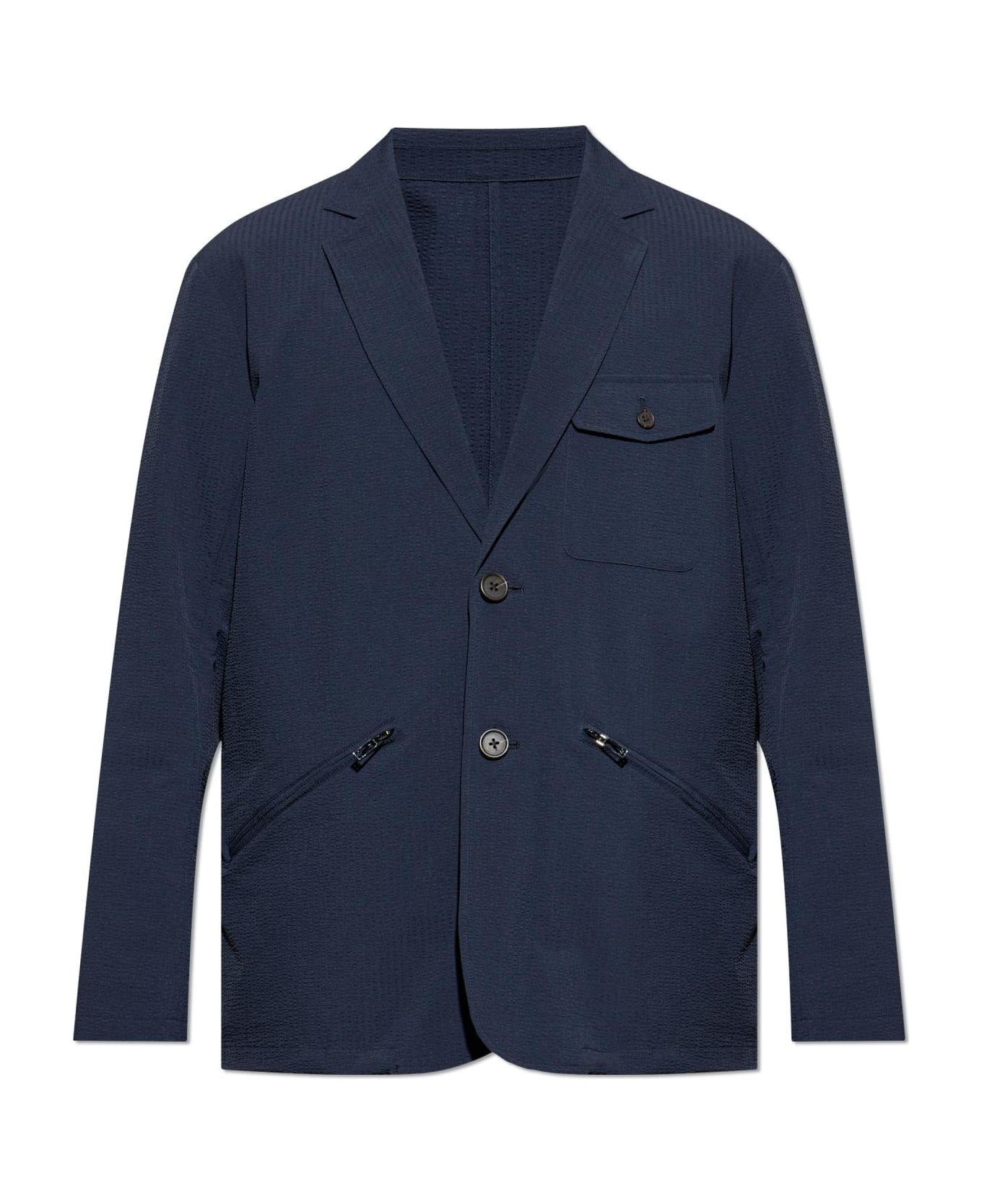Emporio Armani Blazer With Open Lapels - Blue