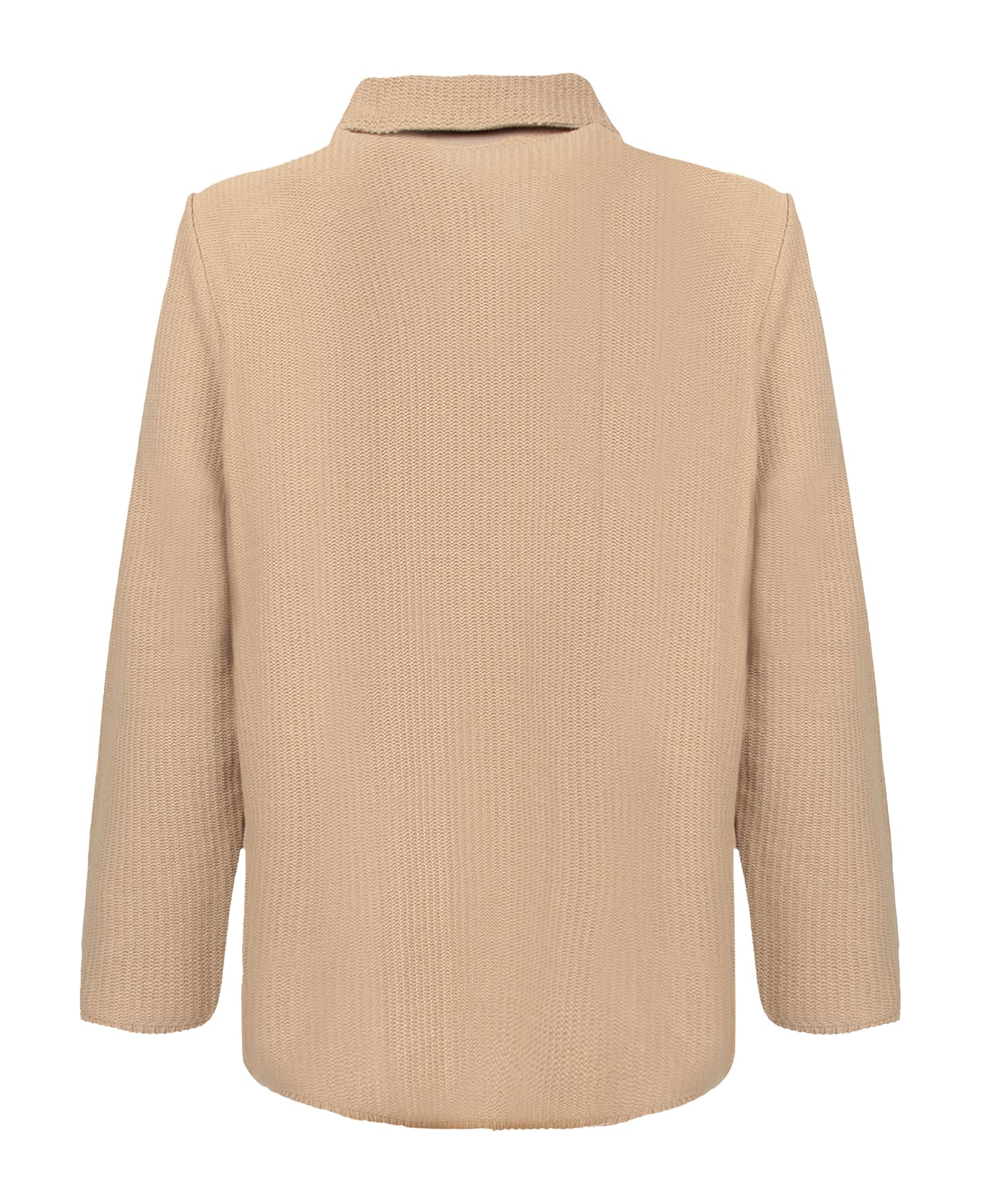 Lardini Beige Cotton Crepe Overshirt - Beige