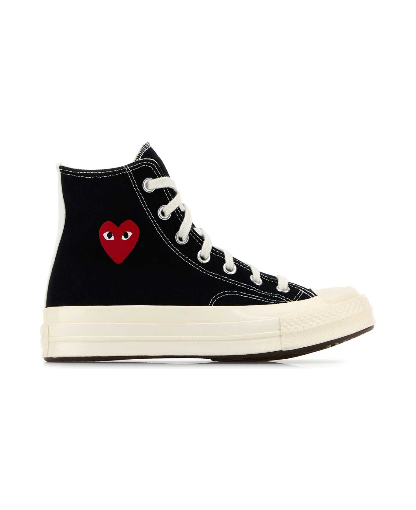 Comme des Garçons Play Black Canvas Comme Des Garã§ons X Converse Sneakers - BLACK