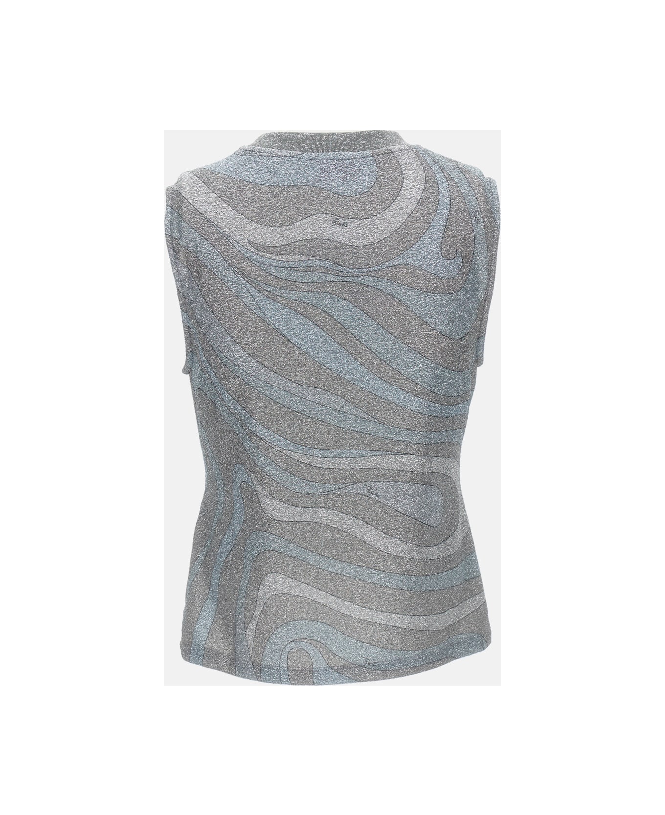 Pucci Sleeveless Lame Jersey Top - Silver