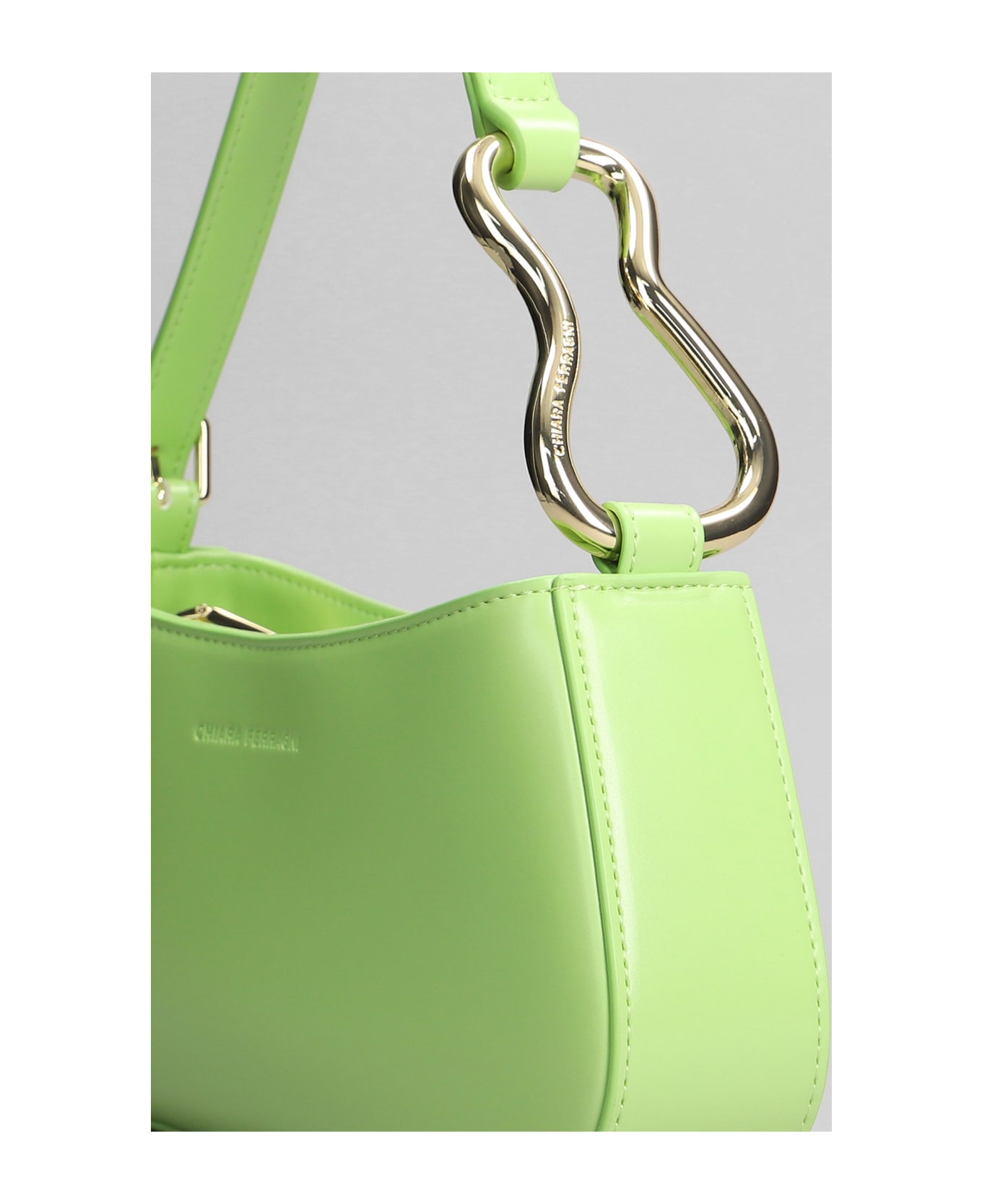 Chiara Ferragni Shoulder Bag In Green Faux Leather - green