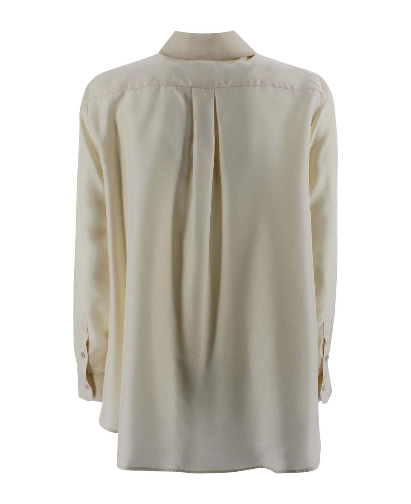 Weekend Max Mara Washed Silk Shirt-ecru - Beige