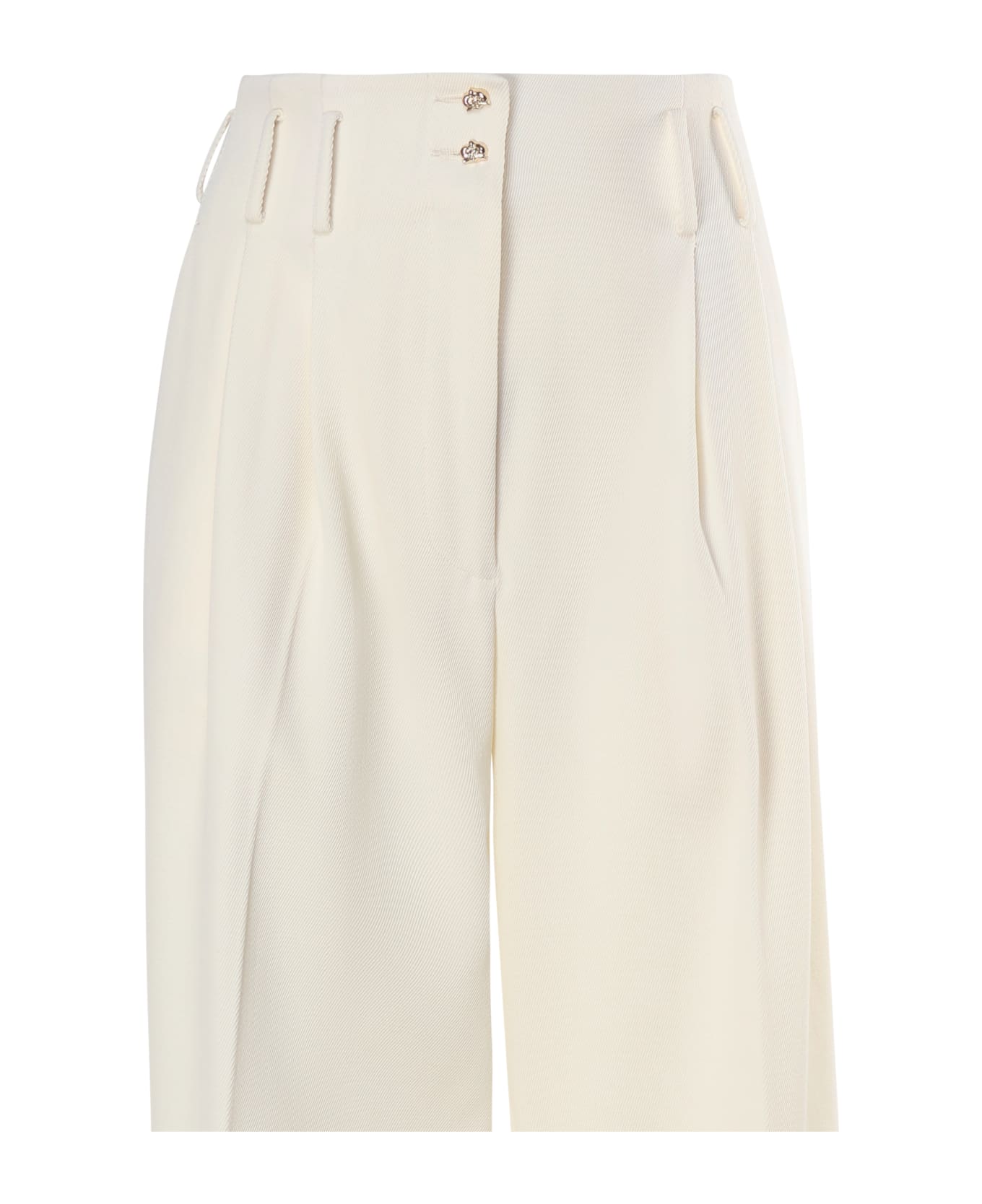 Genny Straight High-waisted Trousers - White