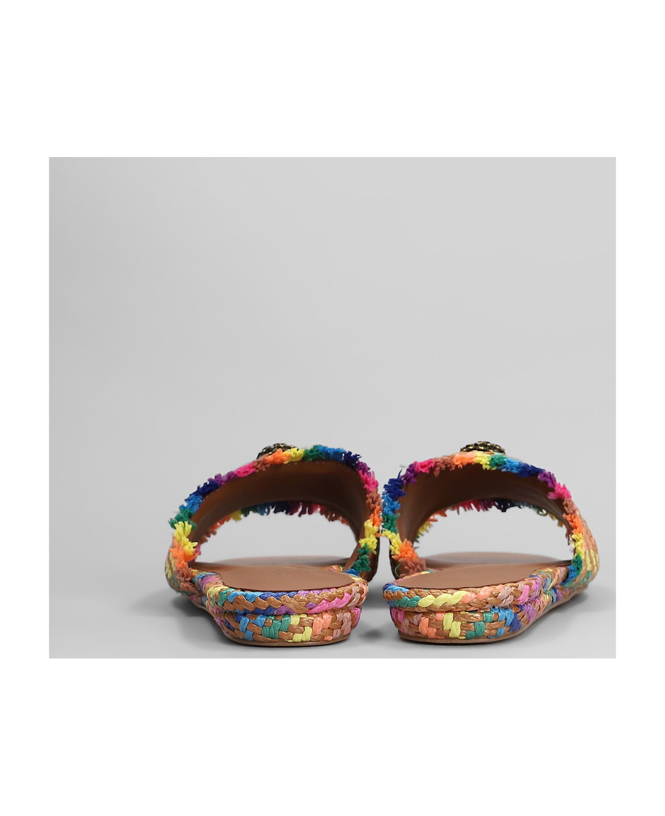 Kurt Geiger Kensington Flats In Multicolor Raffia - multicolor