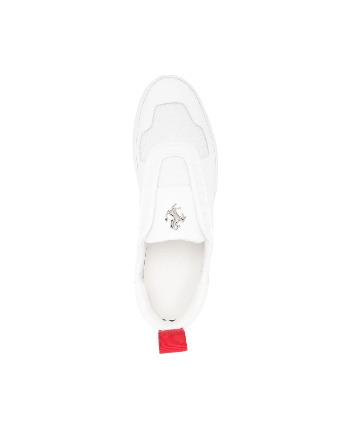 Ferrari White Sneakers With Riding Horse On Tongue In Leather Man Ferrari - White スニーカー