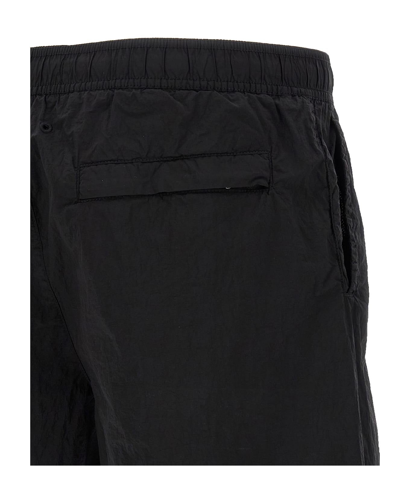Stone Island Logo Patch Swim Shorts - Black  