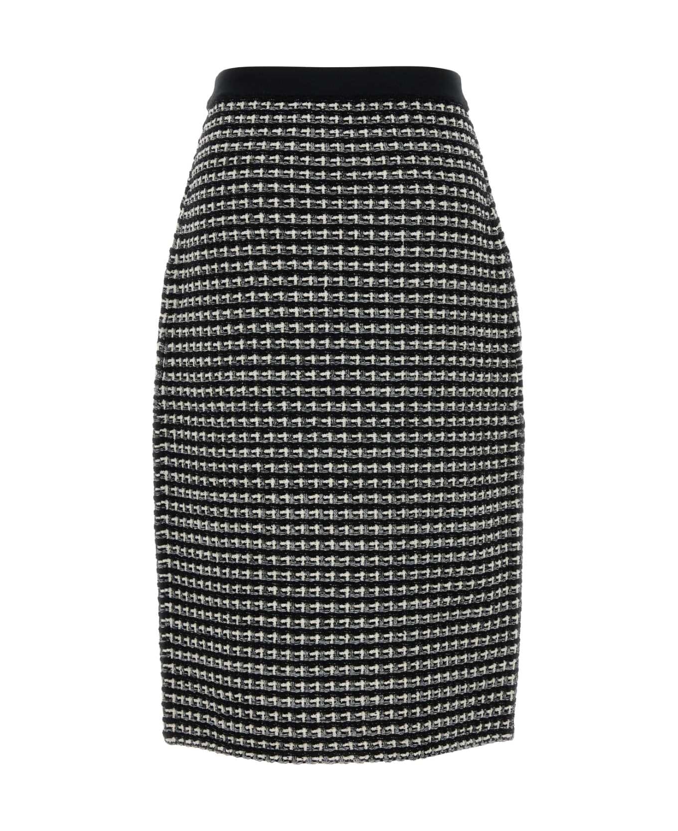 Tory Burch Embroidered Tweed Skirt - BLACKGREEN