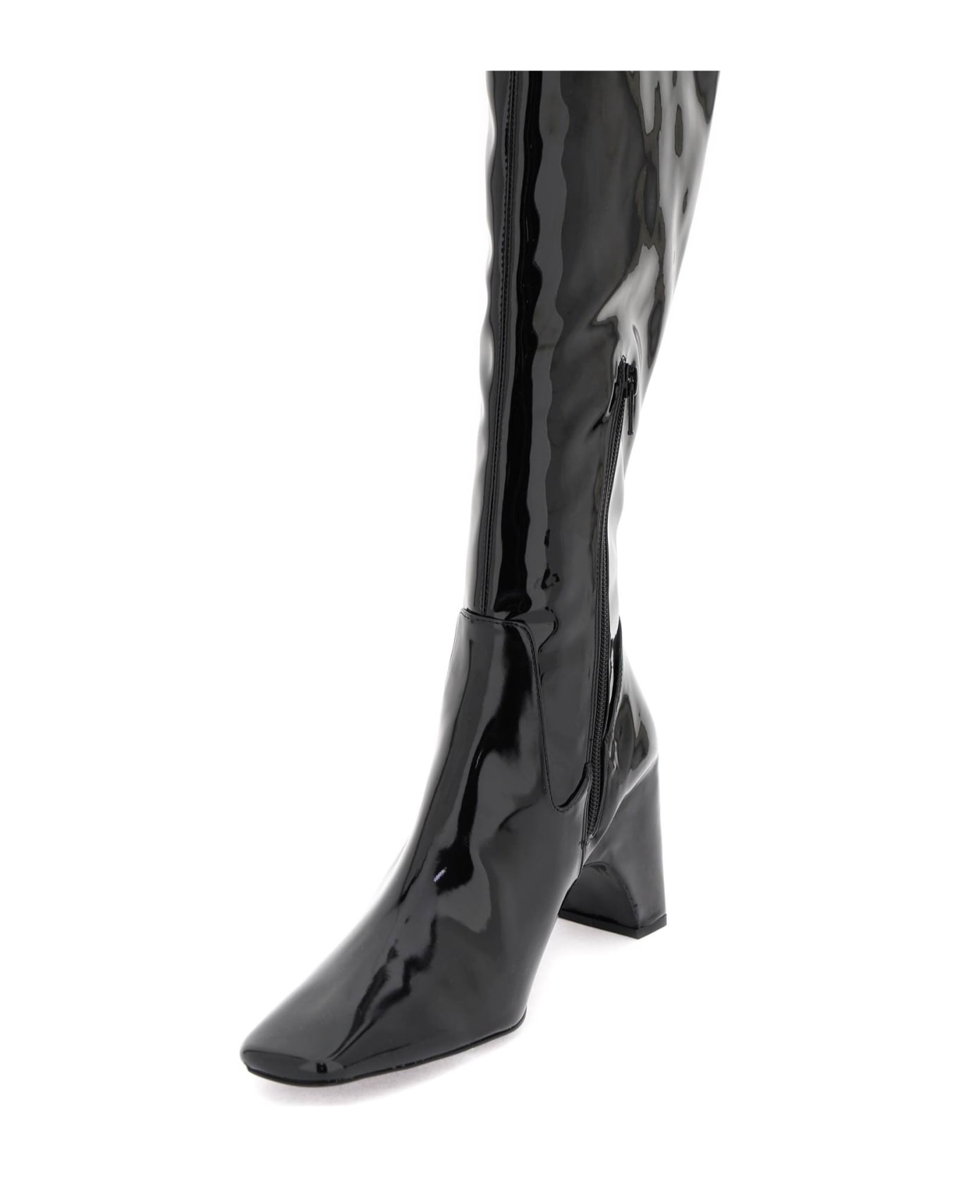 Coperni Stretch Patent Faux Leather Cuissardes Boots - BLACK (Black)