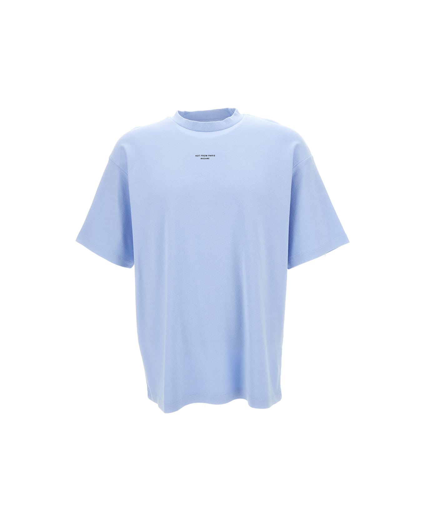 Drôle de Monsieur Light Blue T-shirt With Slogan Print At The Front In Cotton Man - Light blue