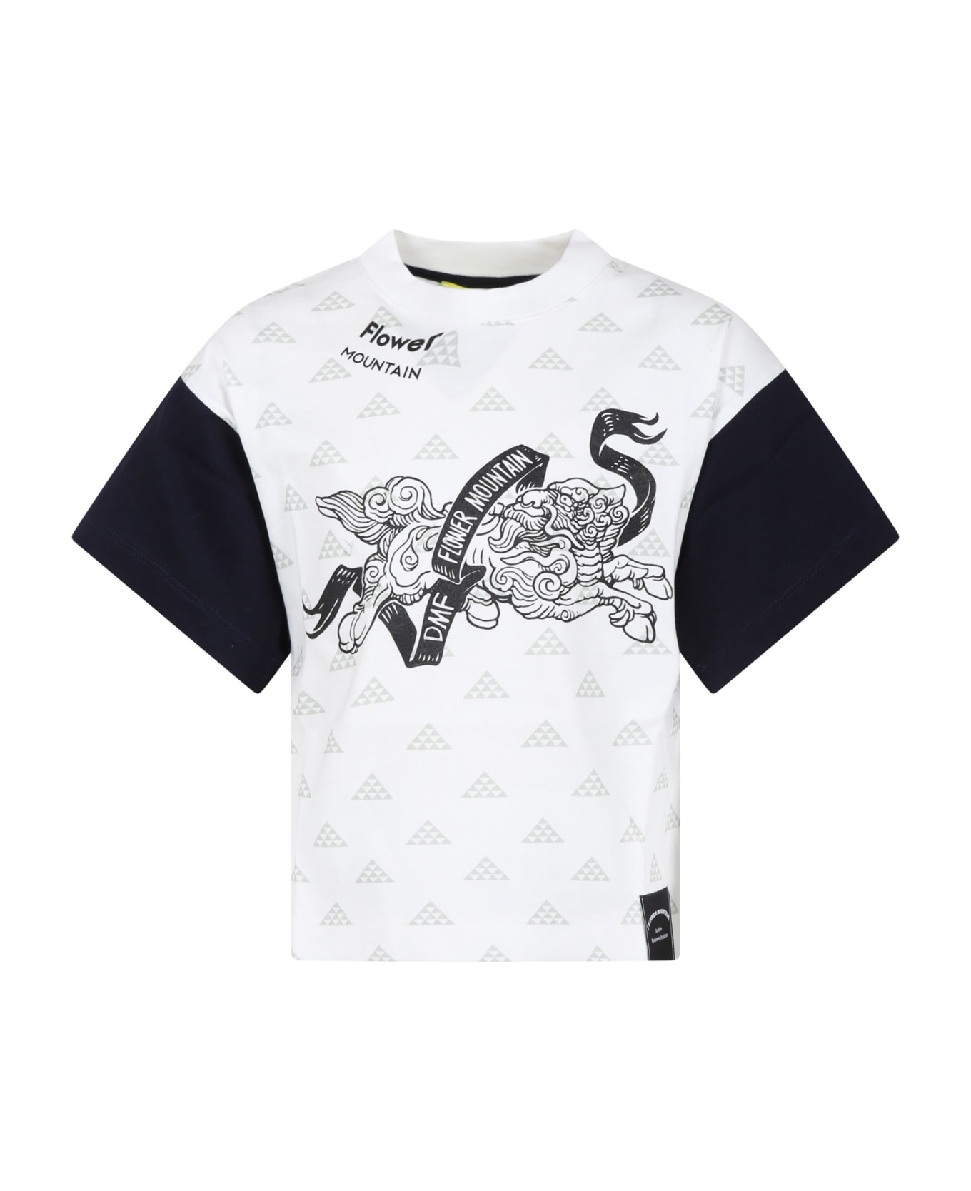 Flower Mountain White T-shirt For Kids With Print - White Tシャツ＆ポロシャツ