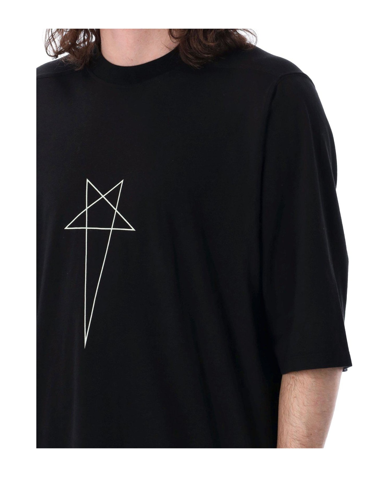 DRKSHDW Star Detailed Crewneck T-shirt T-Shirt - BLACK