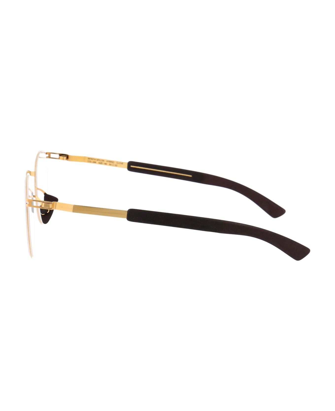 Mykita Clove Glasses - 244 MH2 Gold/Ebony Brown Clear