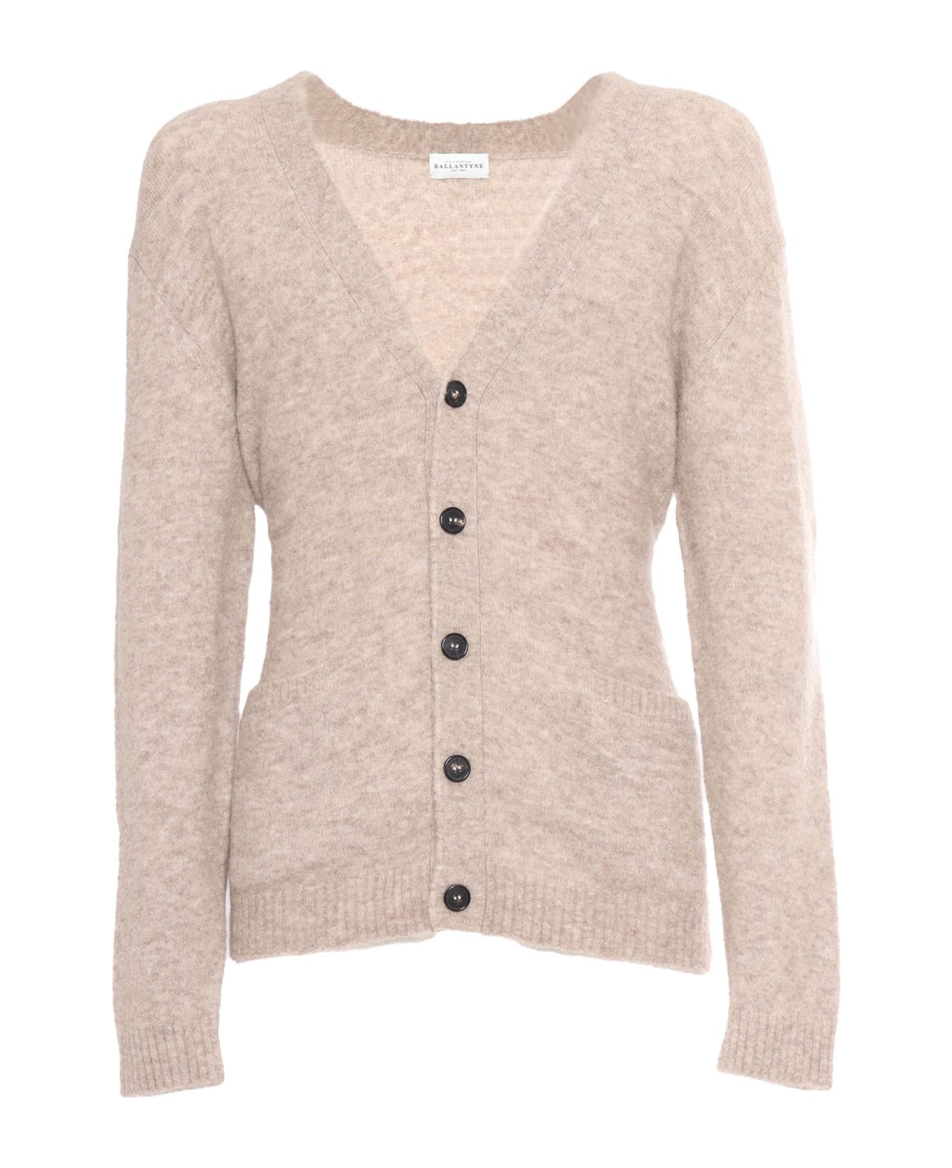 Ballantyne V Neck Cardigan - BROWN