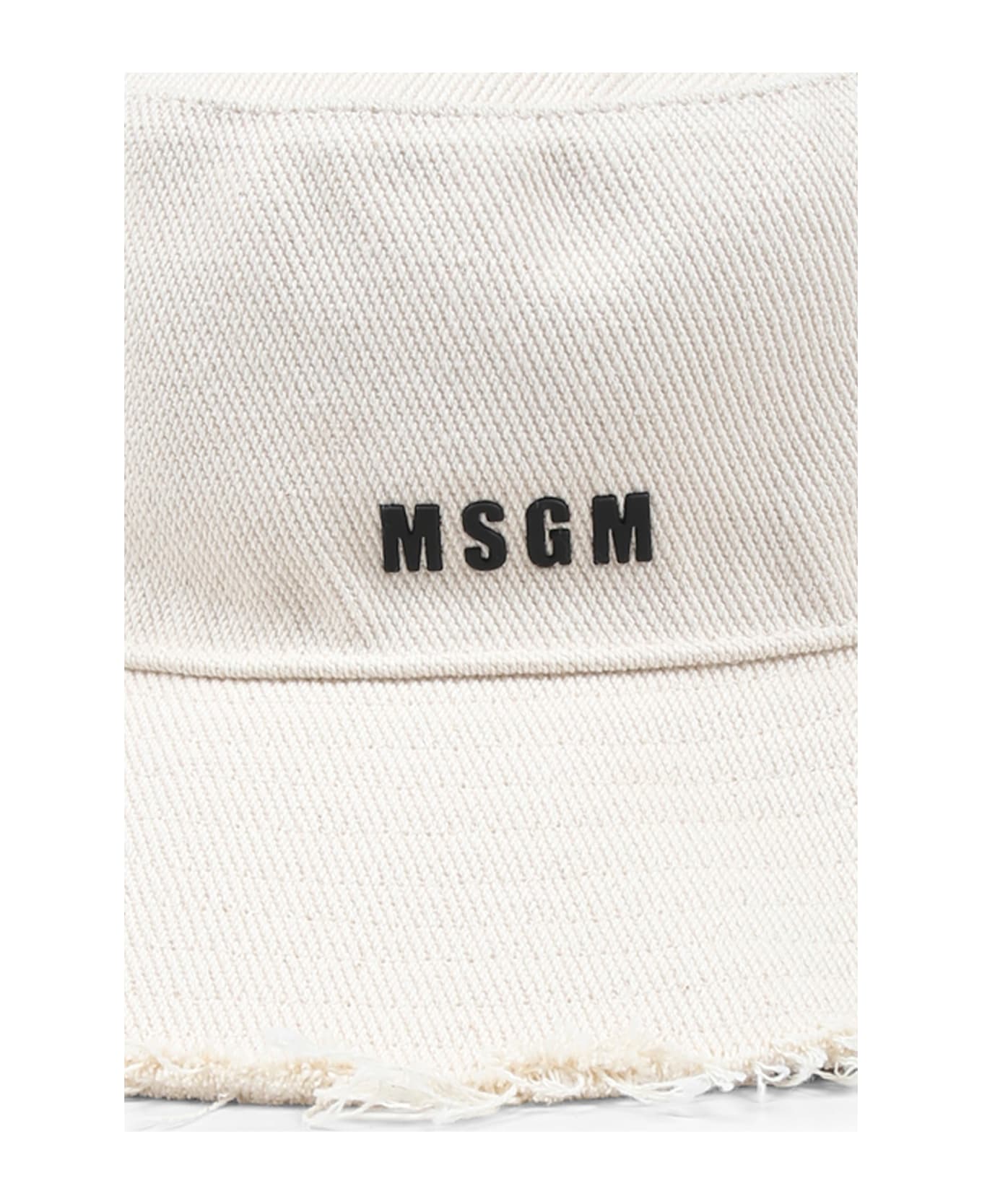 MSGM Beige Cloche For Girl With Logo - Beige