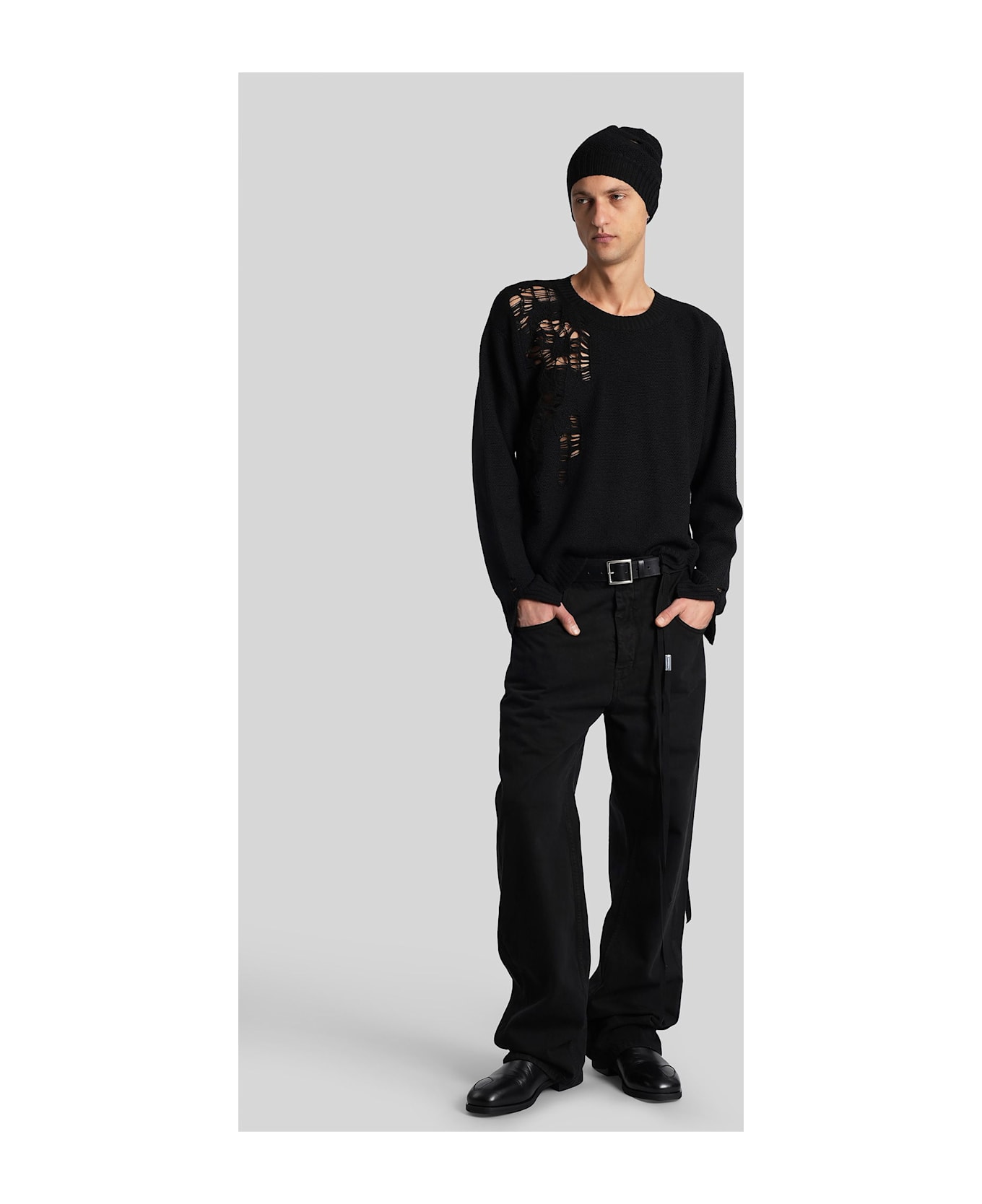 Ann Demeulemeester Ronald Jeans In Black Denim - black