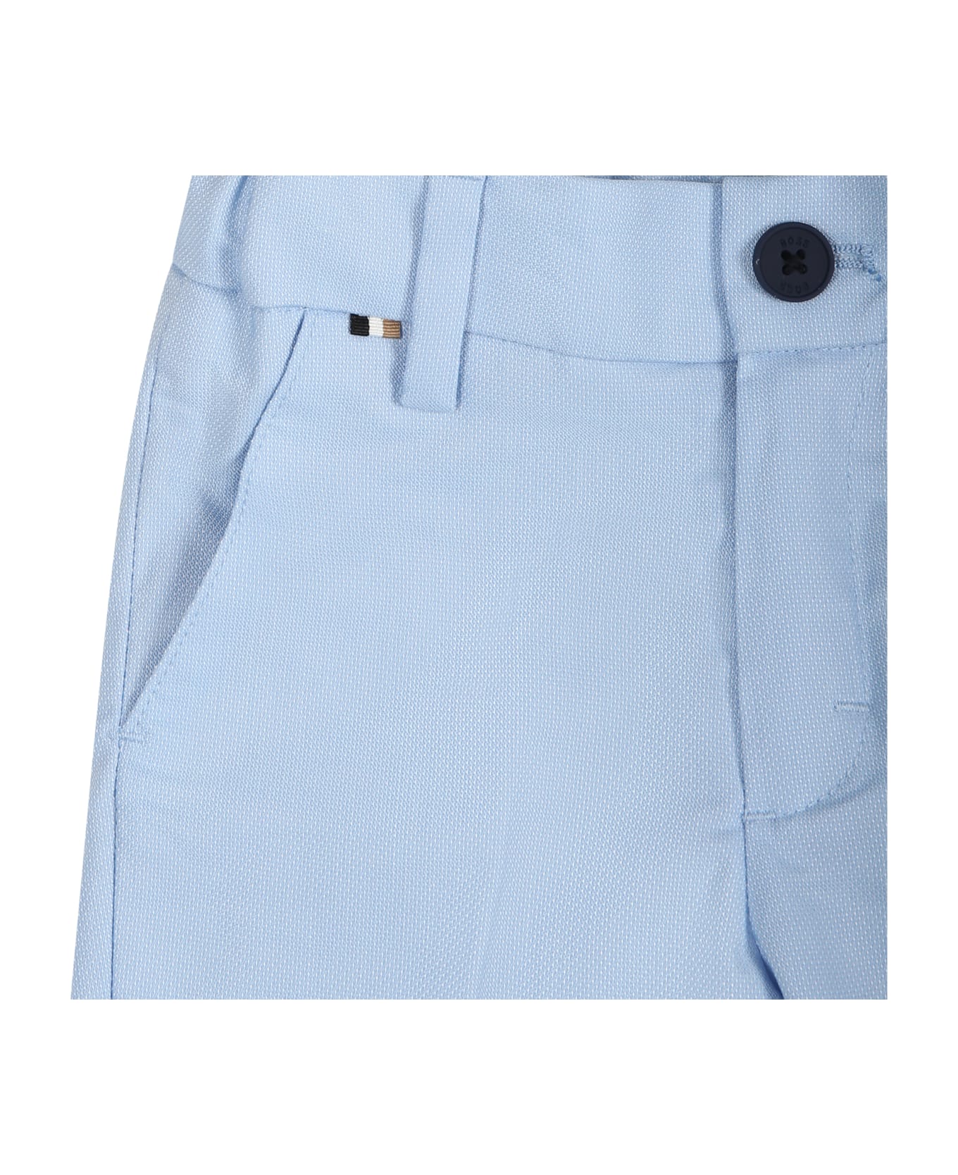 Hugo Boss Elegant Sky Blue Trousers For Baby Boy - Light Blue
