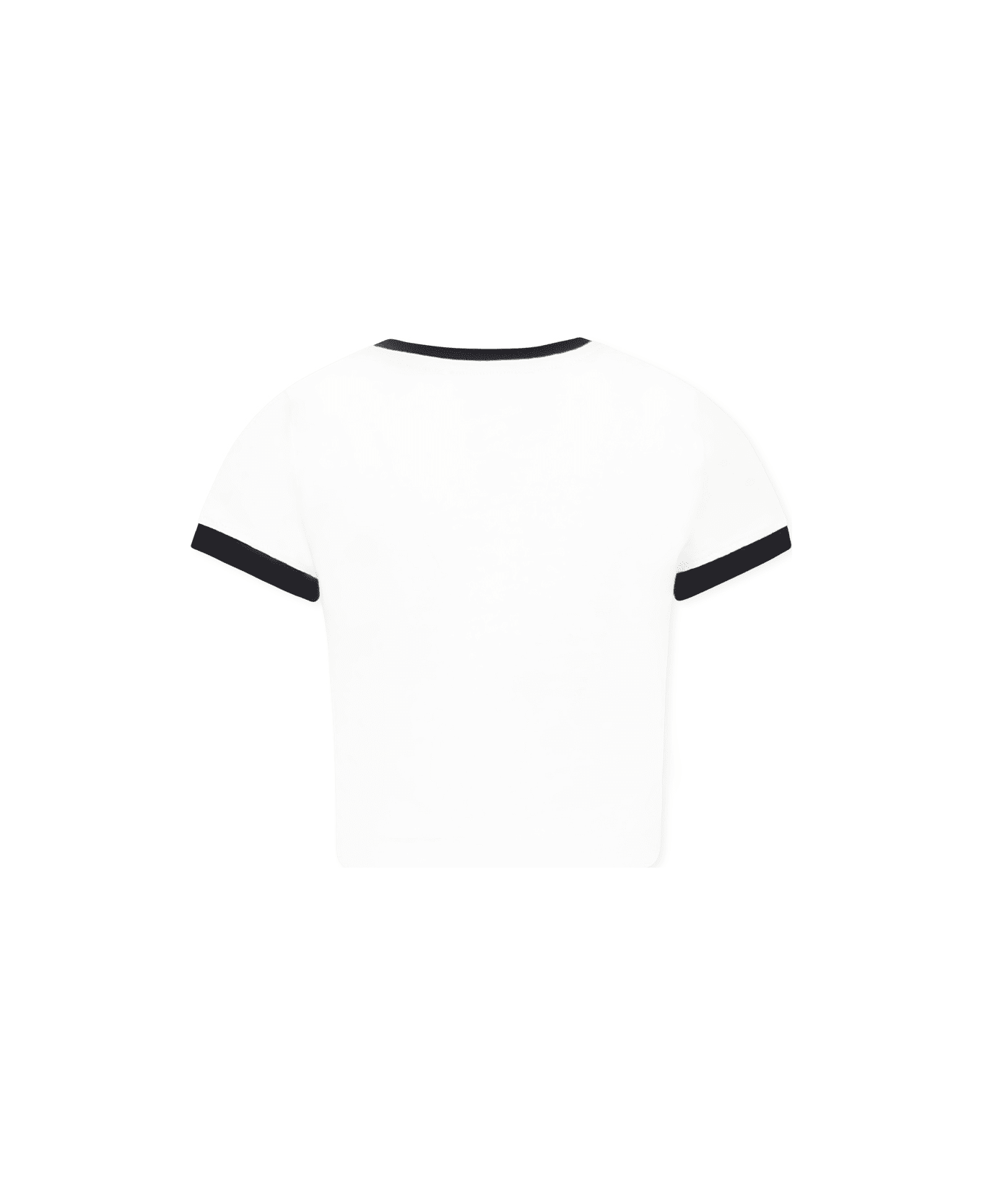 MSGM White T-shirt For Girl With Logo - White
