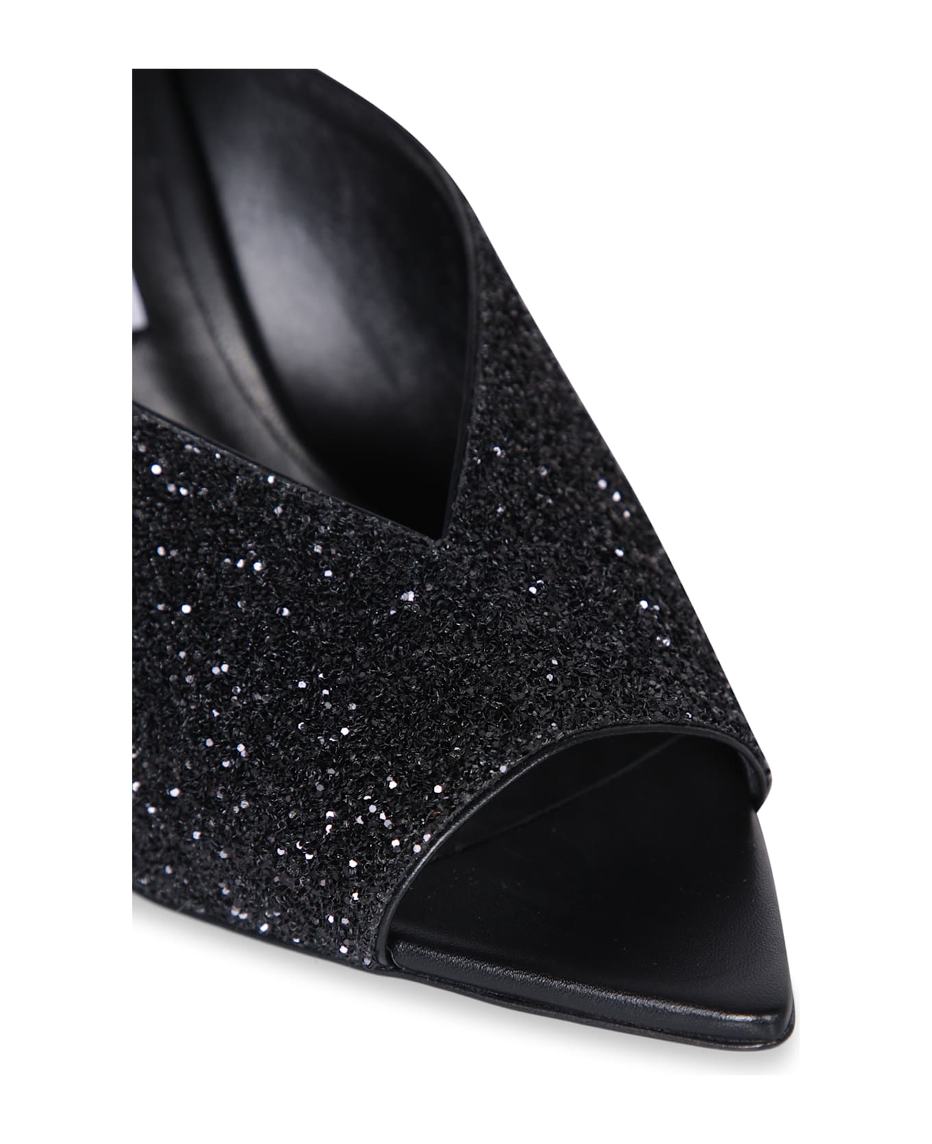 Jimmy Choo Maryanne 100 Glitter Black Sandals - Black