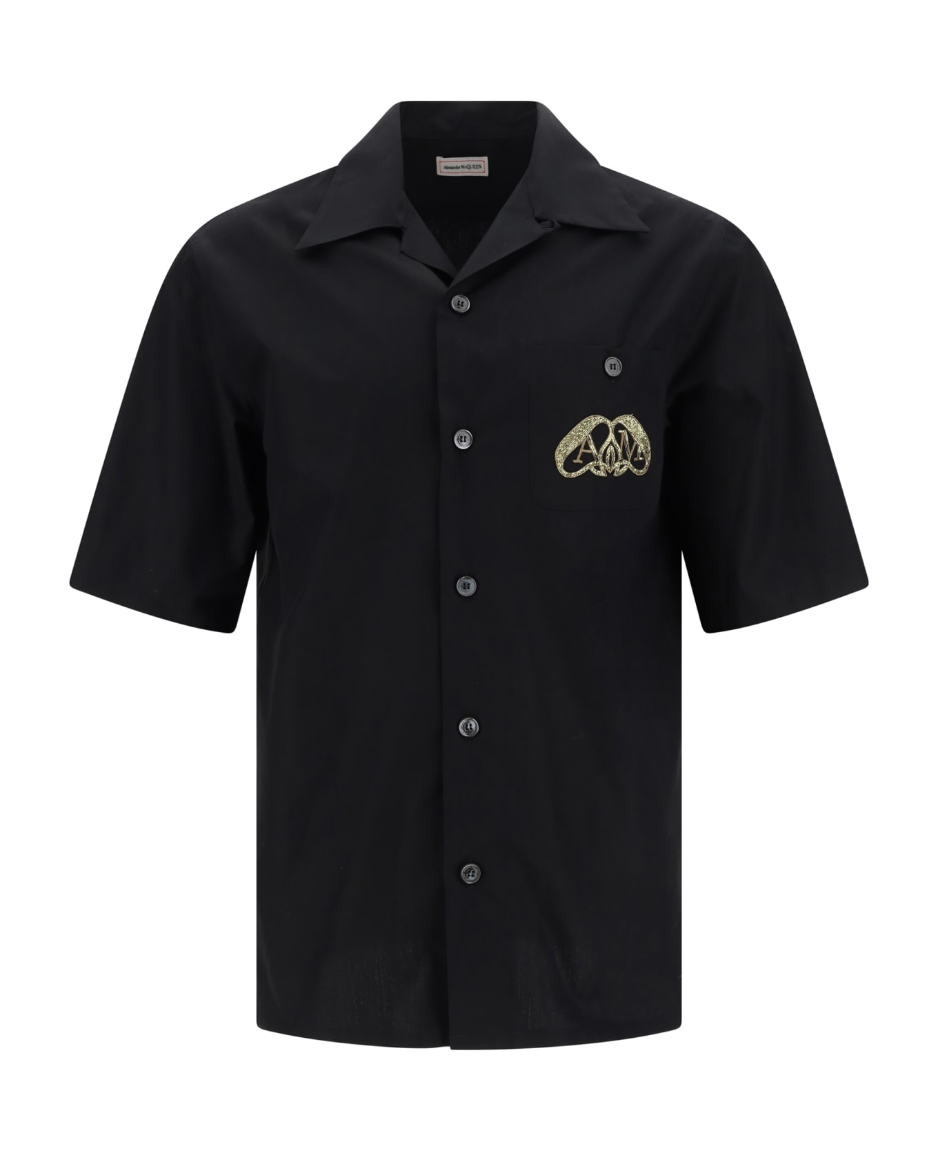 Alexander McQueen The Seal Embellished Buttoned Shirt - Black シャツ