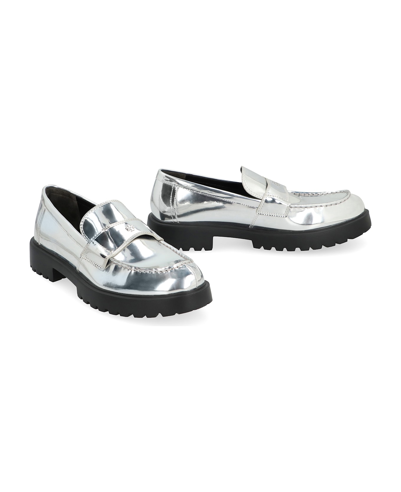 Tory Burch Metallic Eco Leather Loafers - silver