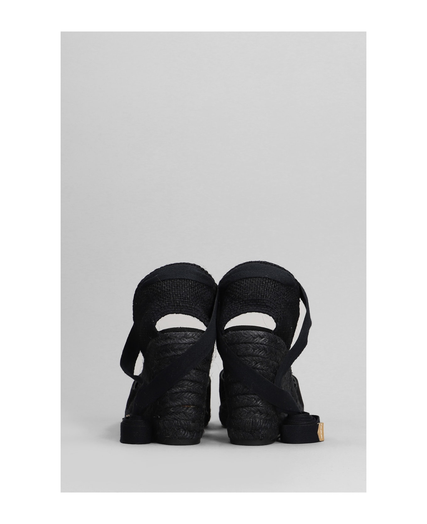 Castañer Carina C-8-001 Wedges In Black Canvas - black