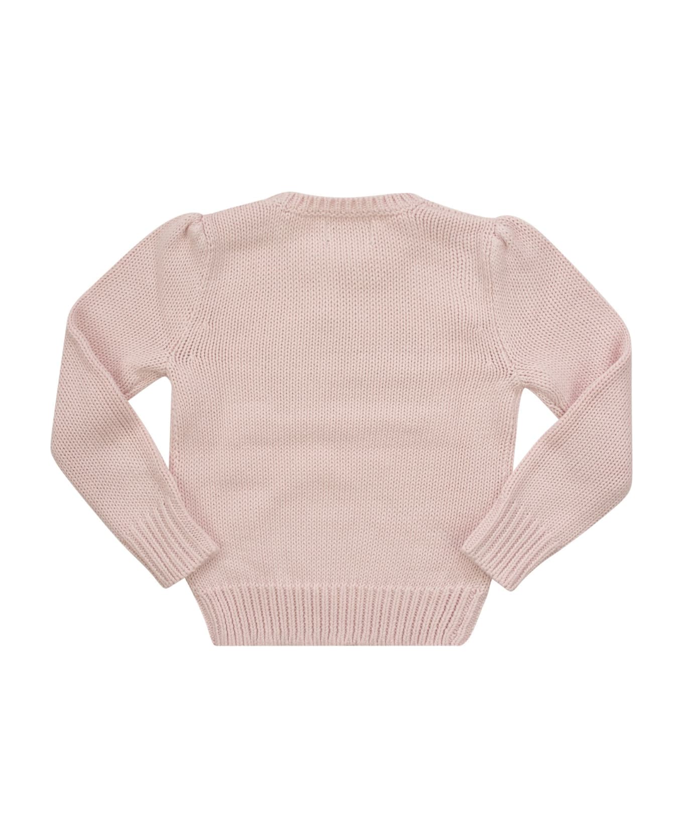 Polo Ralph Lauren Cotton Crew-neck Sweater With Flag - Pink