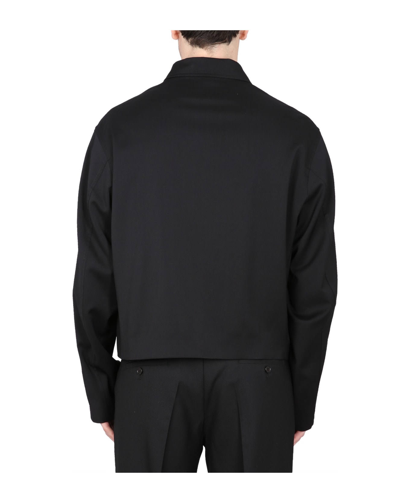Our Legacy Jacket With Collar - Black Worsted Wool