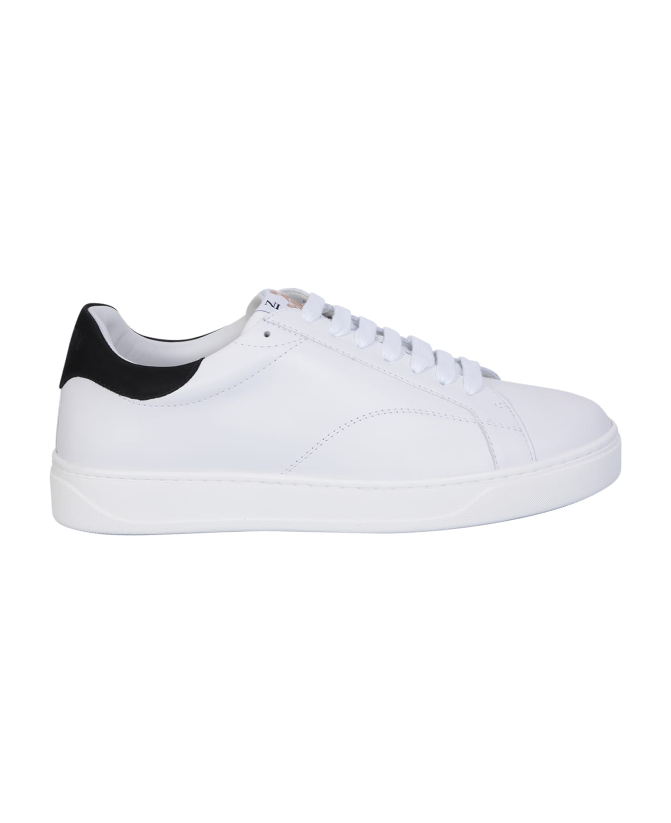Lanvin White And Black Ddb0 Sneakers - Bianco