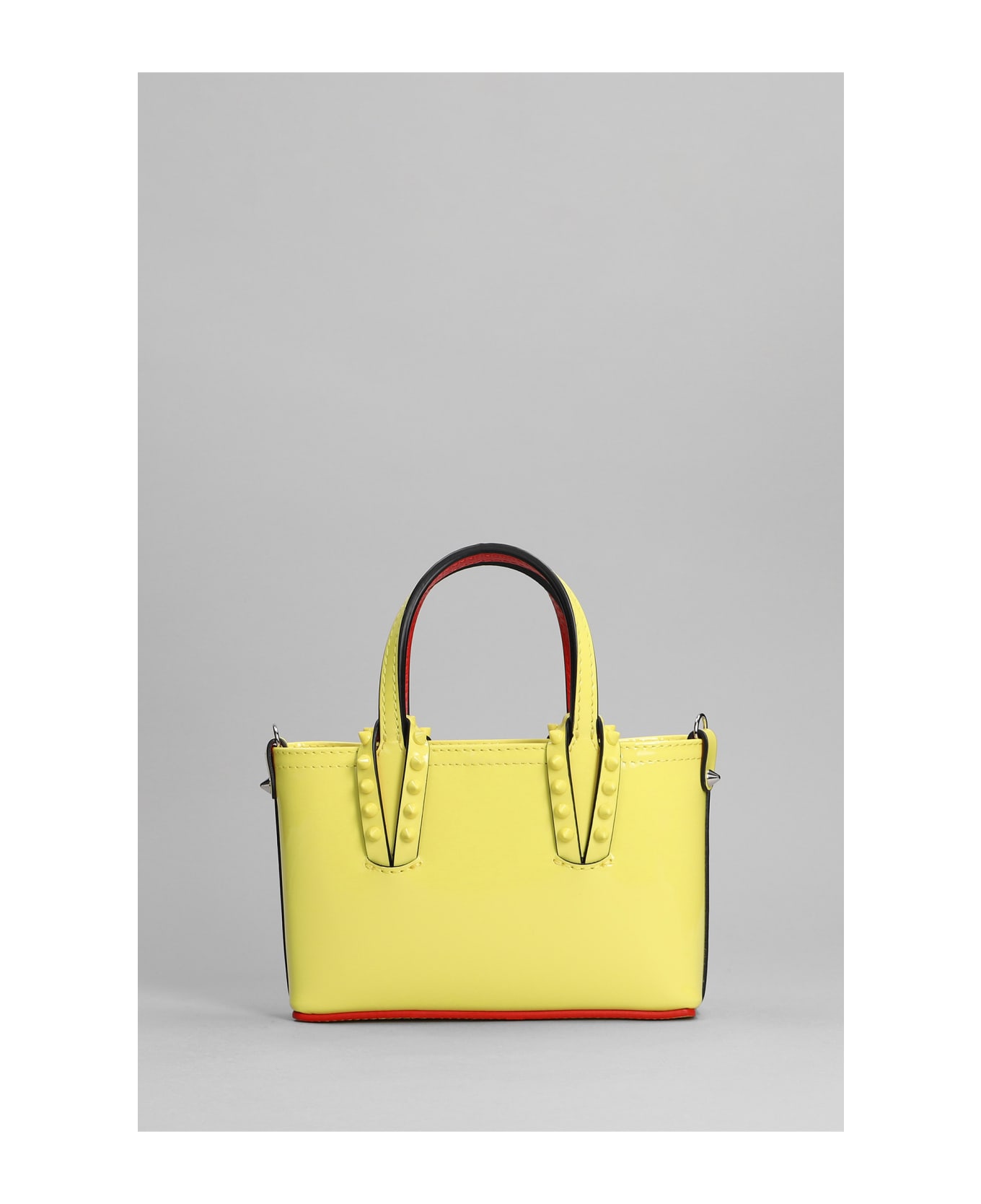 Christian Louboutin Cabata Hand Bag In Yellow Patent Leather - yellow