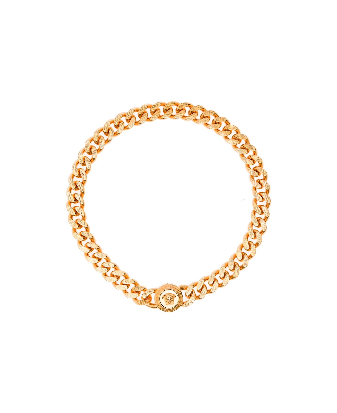 Versace Medusa Gold-tone Chain Necklace In Hypoallergenic Metal Versace Man - Metallic