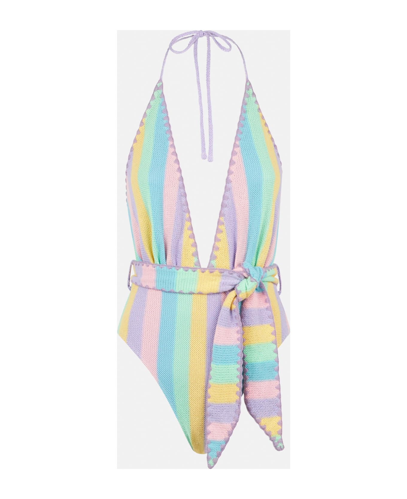 MC2 Saint Barth One Piece Swimsuit Pastel Crochet - MULTICOLOR