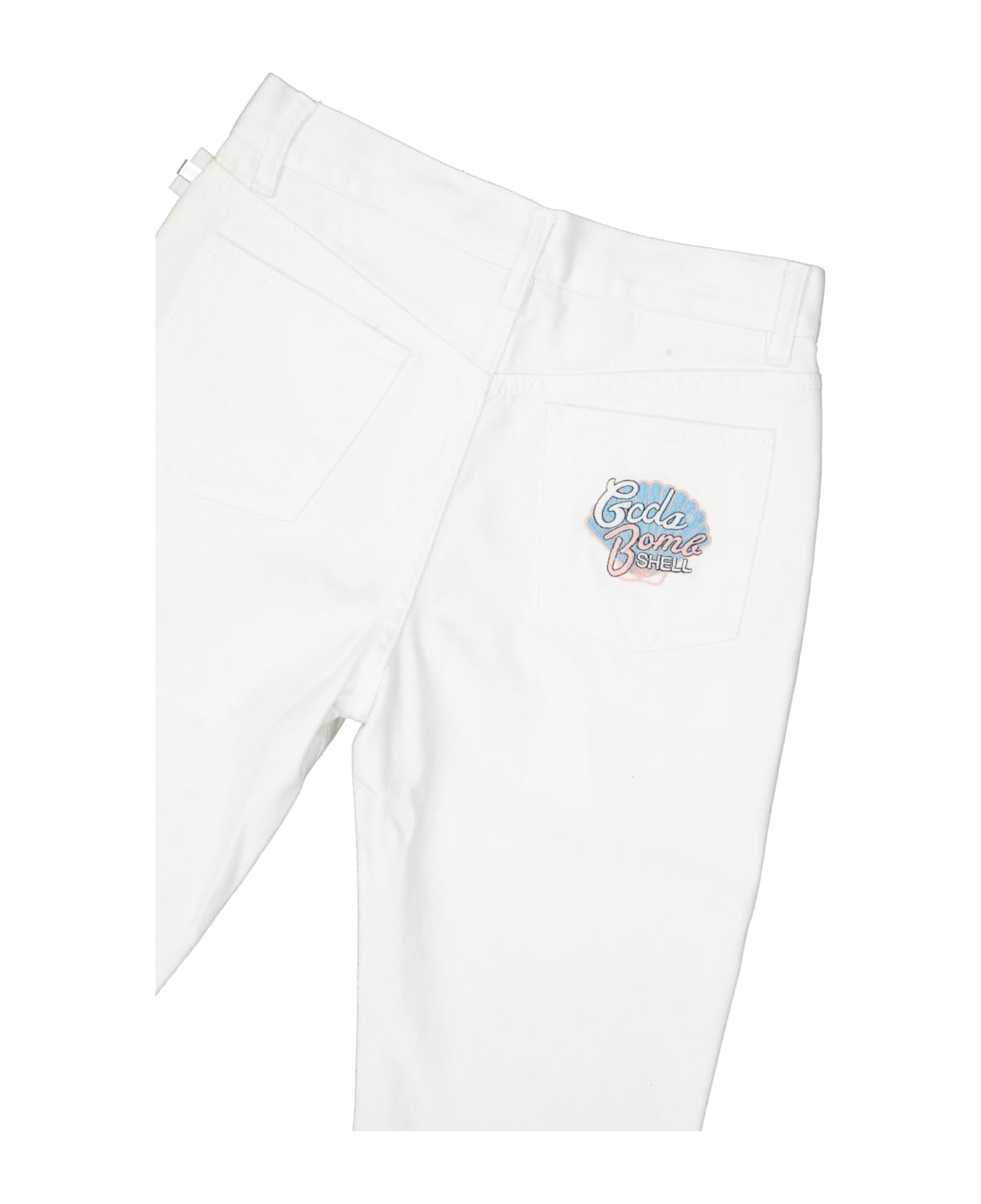 GCDS Cropped Jeans - White