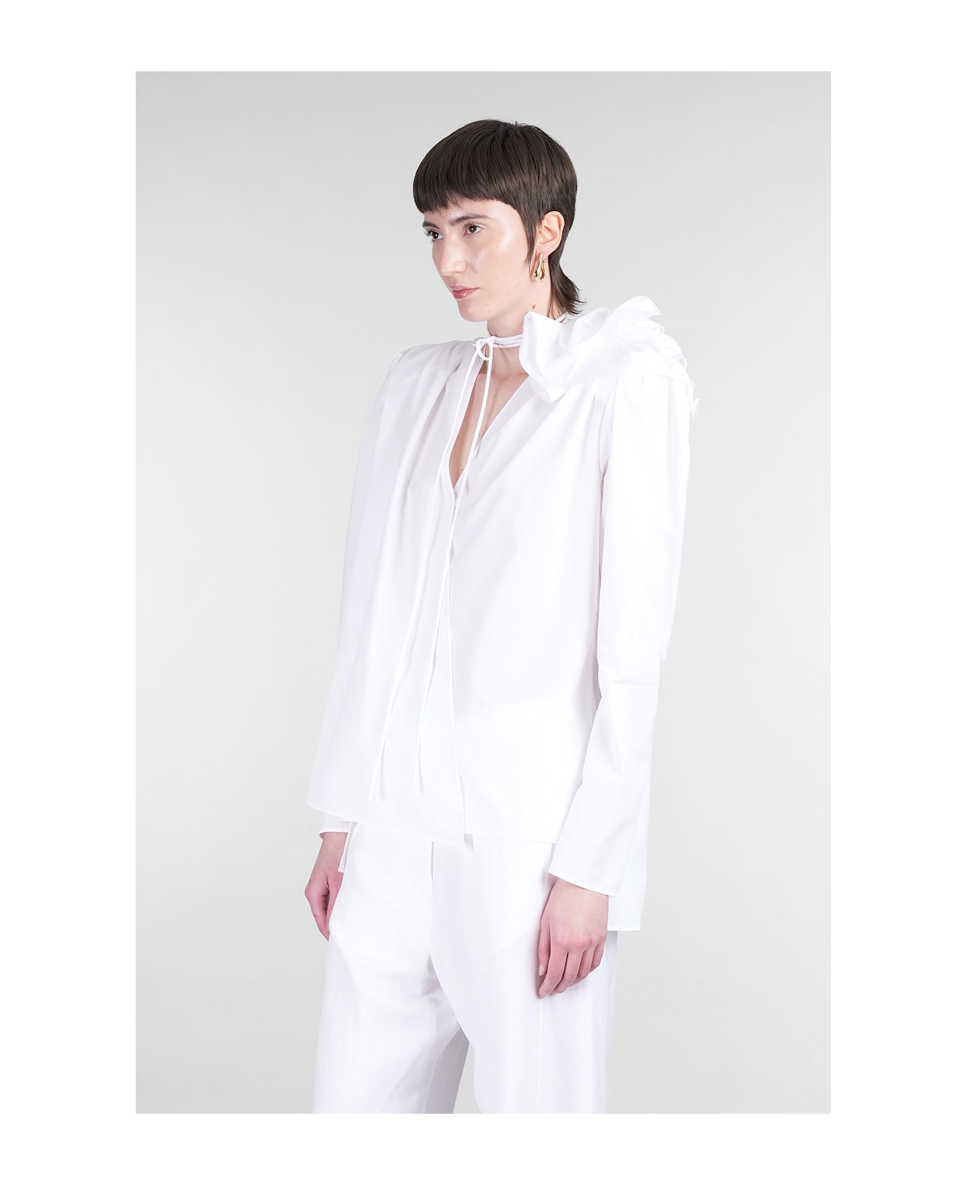 Magda Butrym Blouse 04 Blouse In White Cotton - white