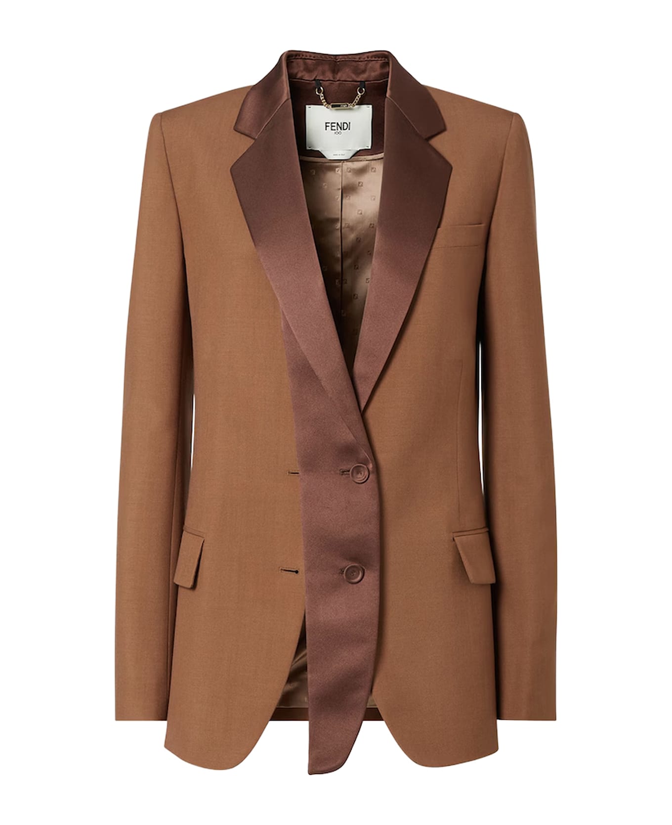 Fendi Wool And Mohair Blazer - Tobacco