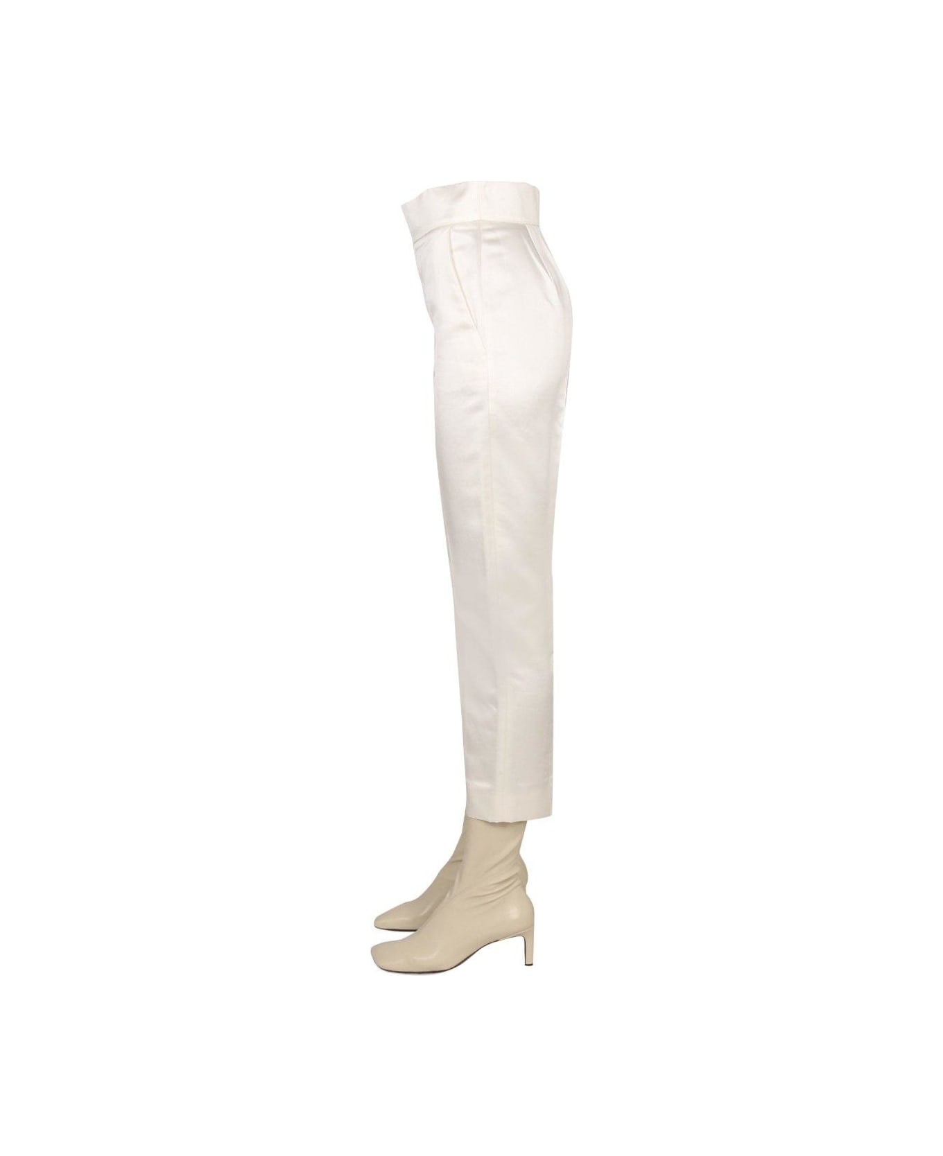 Max Mara Straight Leg Cropped Pants - WHITE