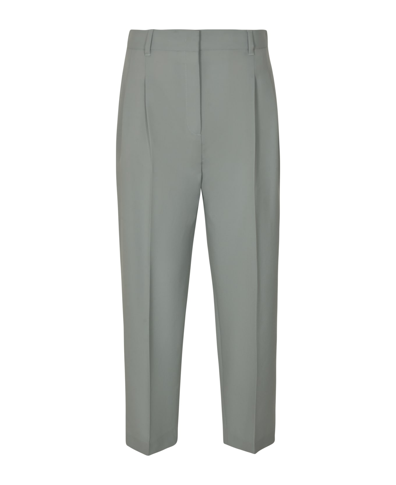 Paul Smith Pleat Effect Plain Cropped Trousers - Emerald ボトムス