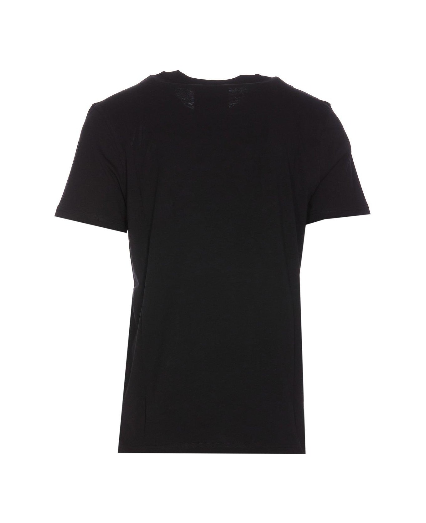 Moschino Logo Printed Crewneck T-shirt - Black シャツ