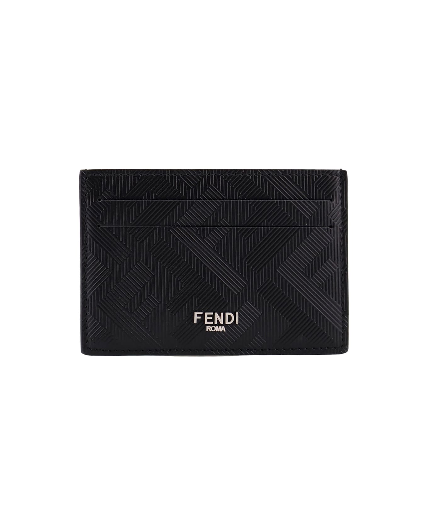 Fendi Leather Cardholder With Ff Motif - NEROPALLADIO