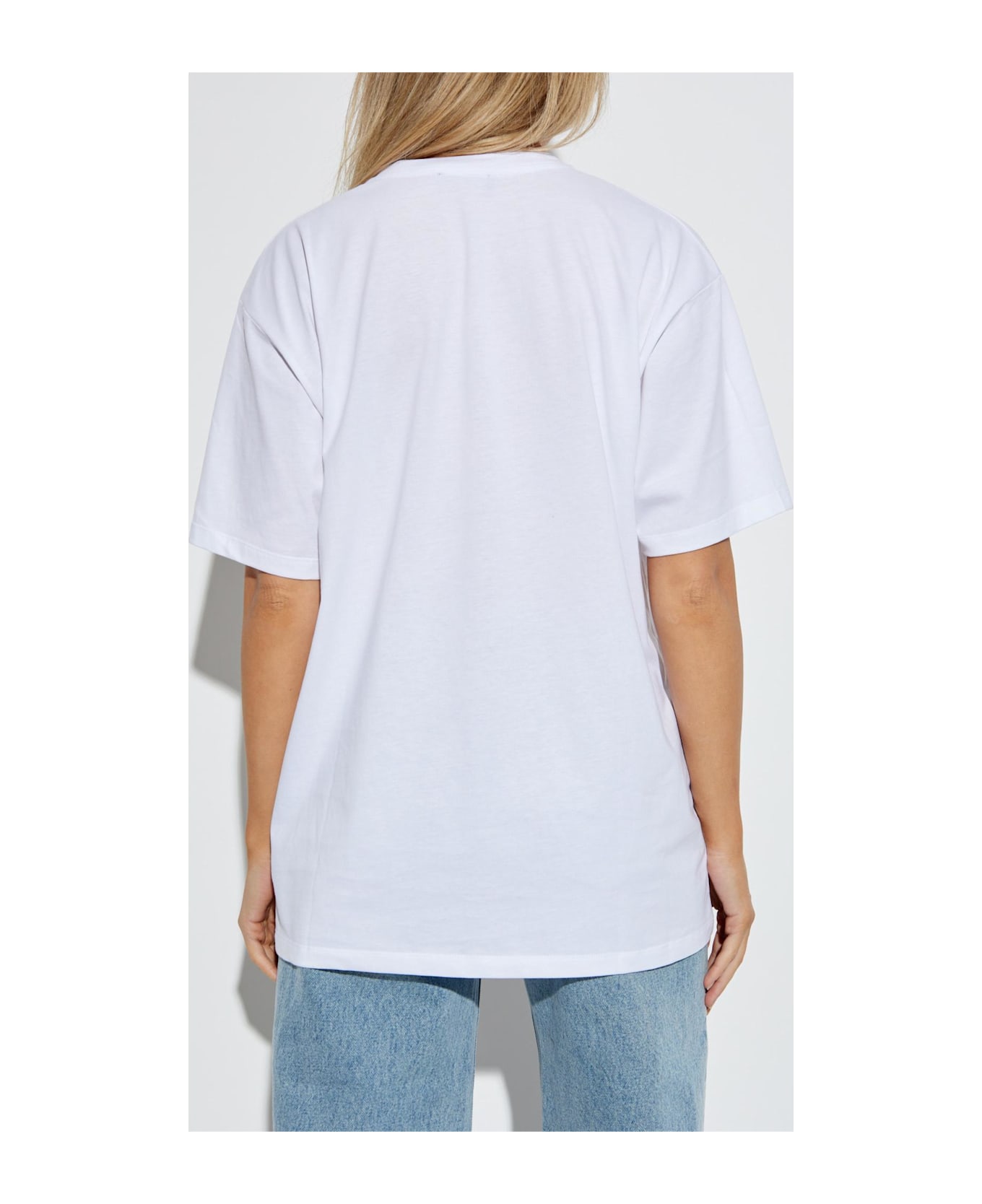 Balmain T-shirt With A Velvet-finish Print - White