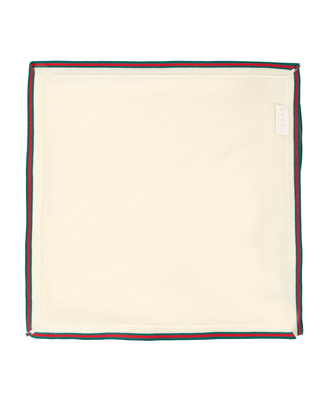 Gucci Ivory Blanket For Babykids With Web Detail - Ivory
